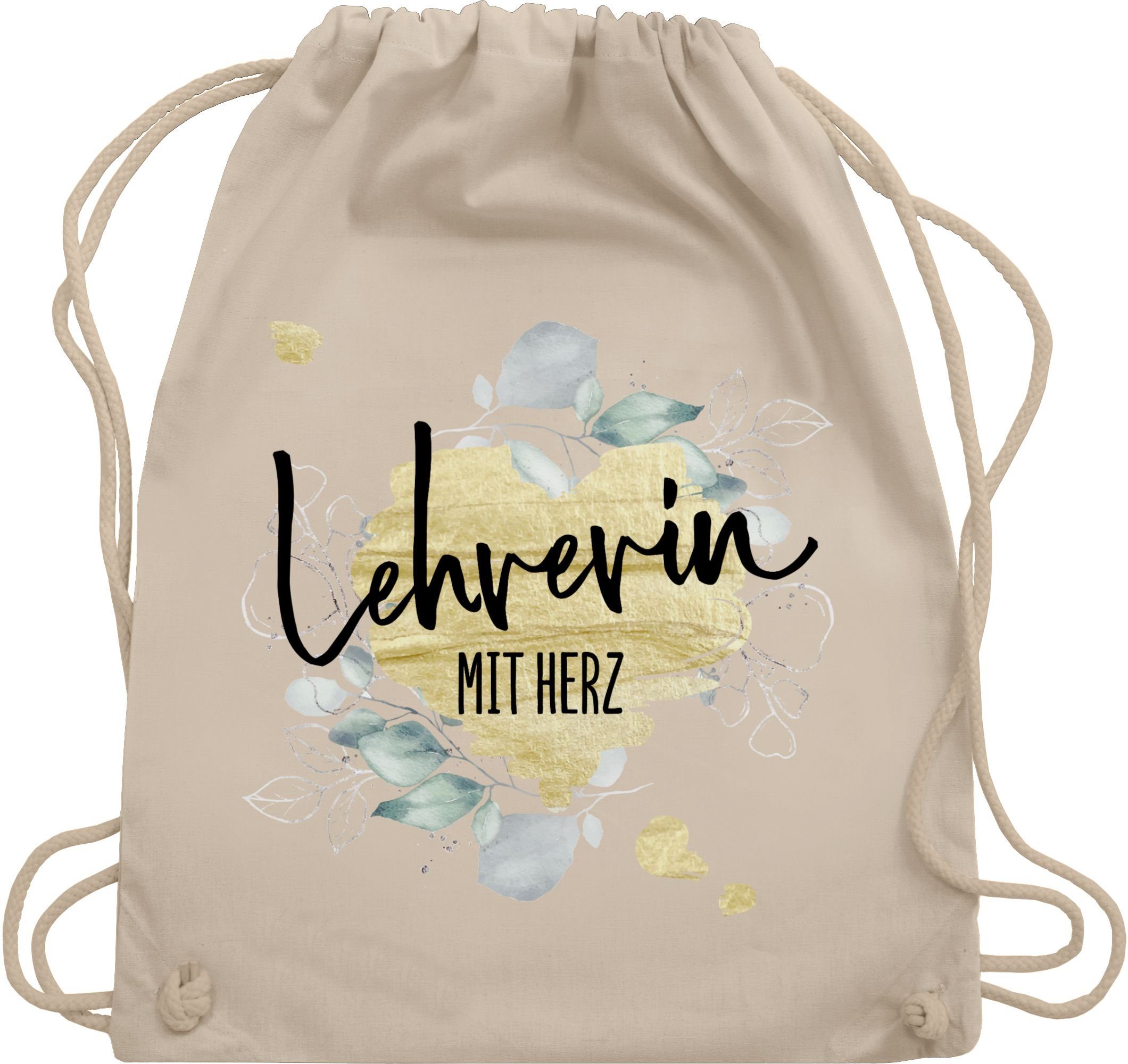 Turnbeutel Lehrerin mit Herz - Abschiedsgeschenk Weihnachten