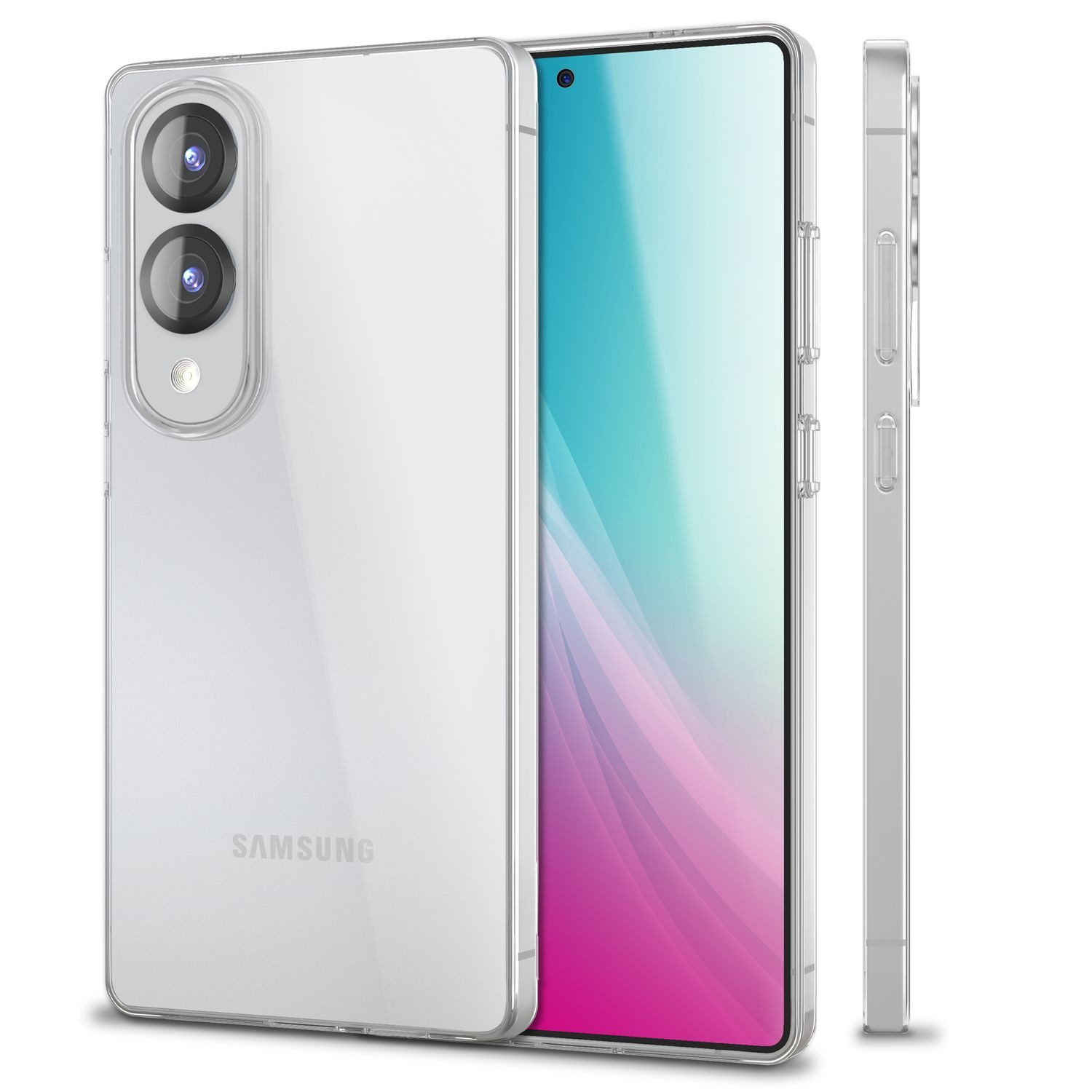 Nalia Smartphone-Hülle Samsung Galaxy S25 Edge, Crystal Cover / Transparente Hülle / Anti-Gelb Effekt / TPU Silikon