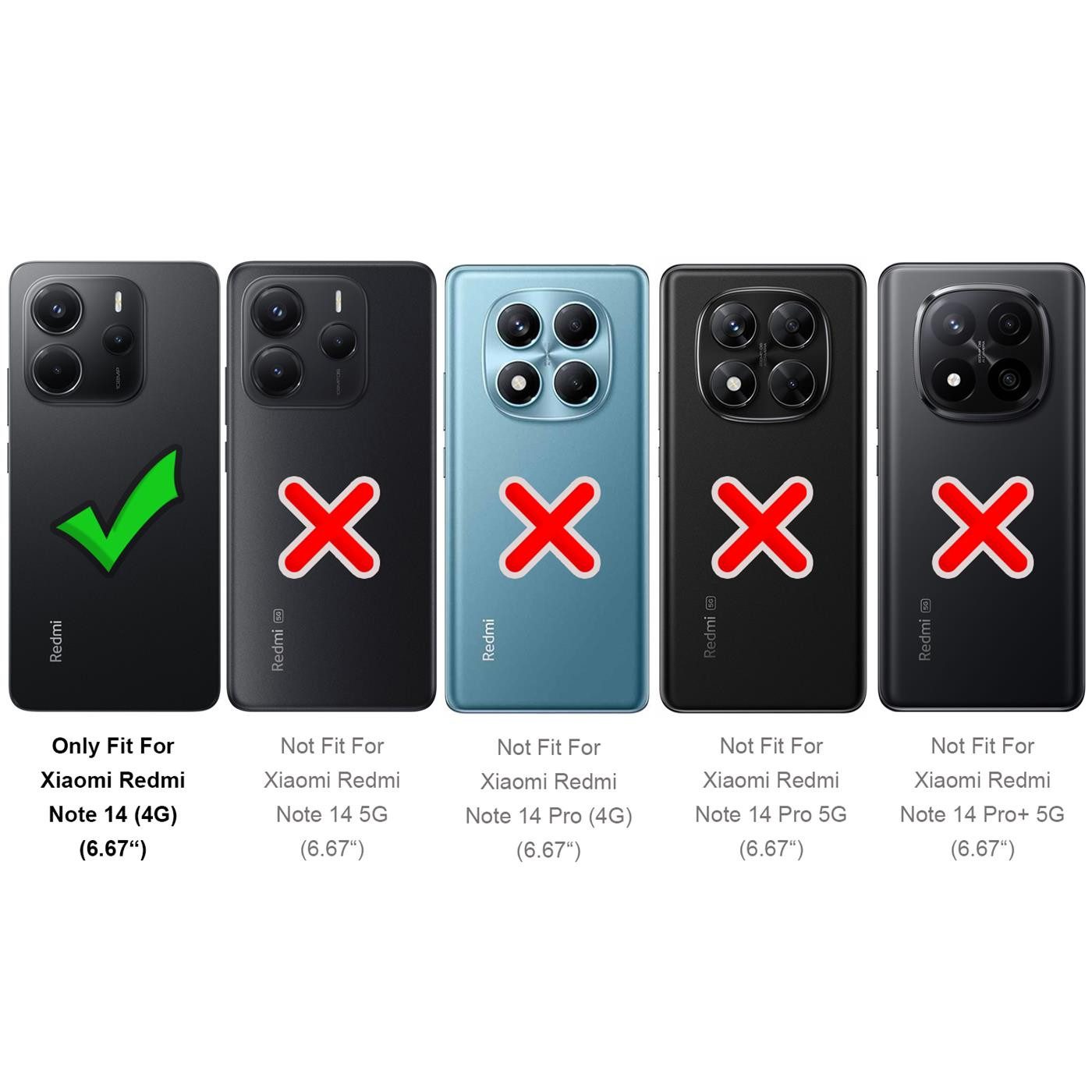 CoolGadget Handyhülle Transparent Ultra Slim Case für Xiaomi Redmi Note 14 4G 6,67 Zoll, Silikon Hülle Dünne Schutzhülle für Redmi Note 14 4G Hülle