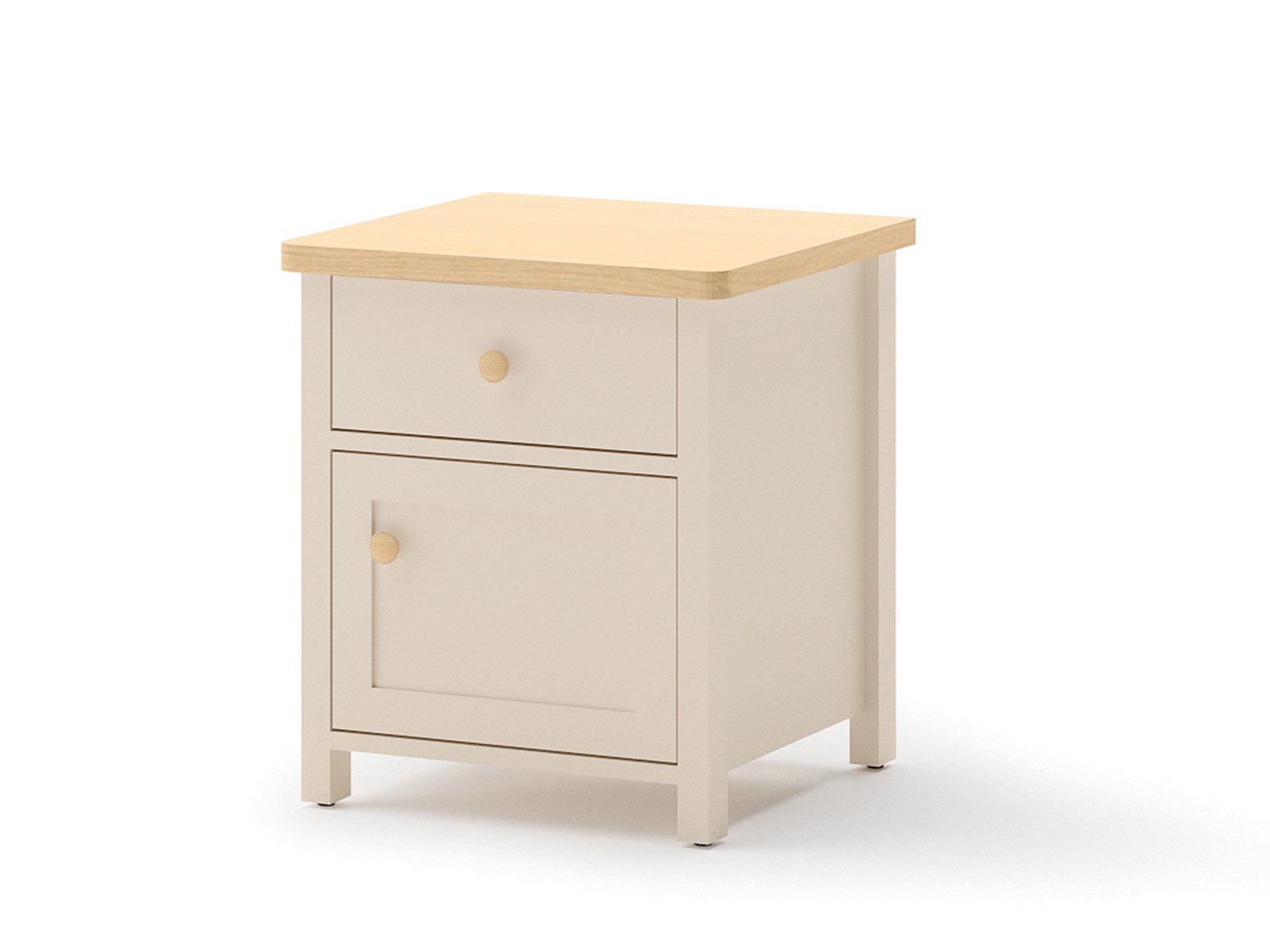 Compleo Nachttisch mit Schublade STARS Beige Nachtschrank, Elegant Kinderzimmer