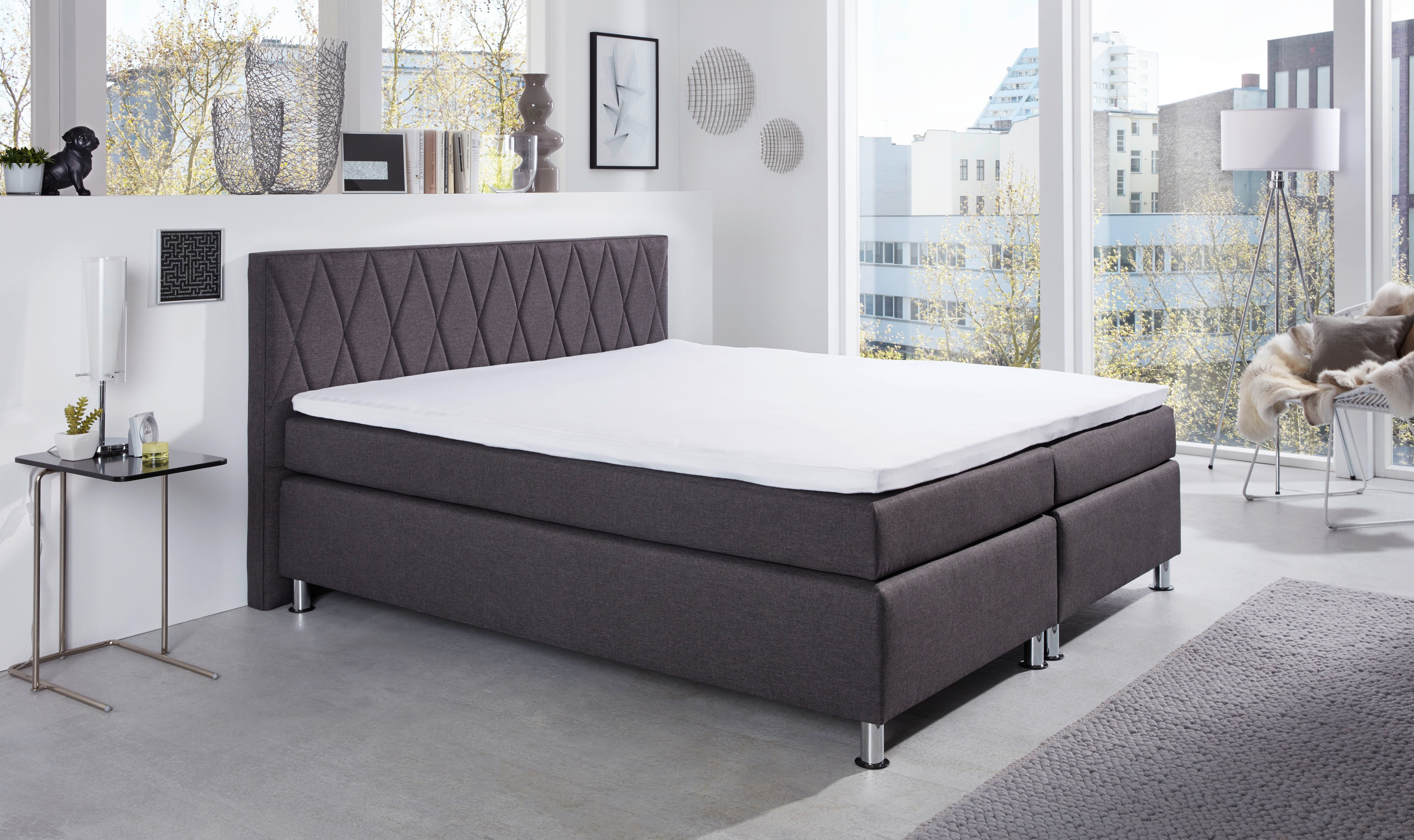 hapo Boxspringbett ATLANTA (Topper separat erhältlich), erhältlich in verschiedenen Breiten, Farben & Maratzenarten