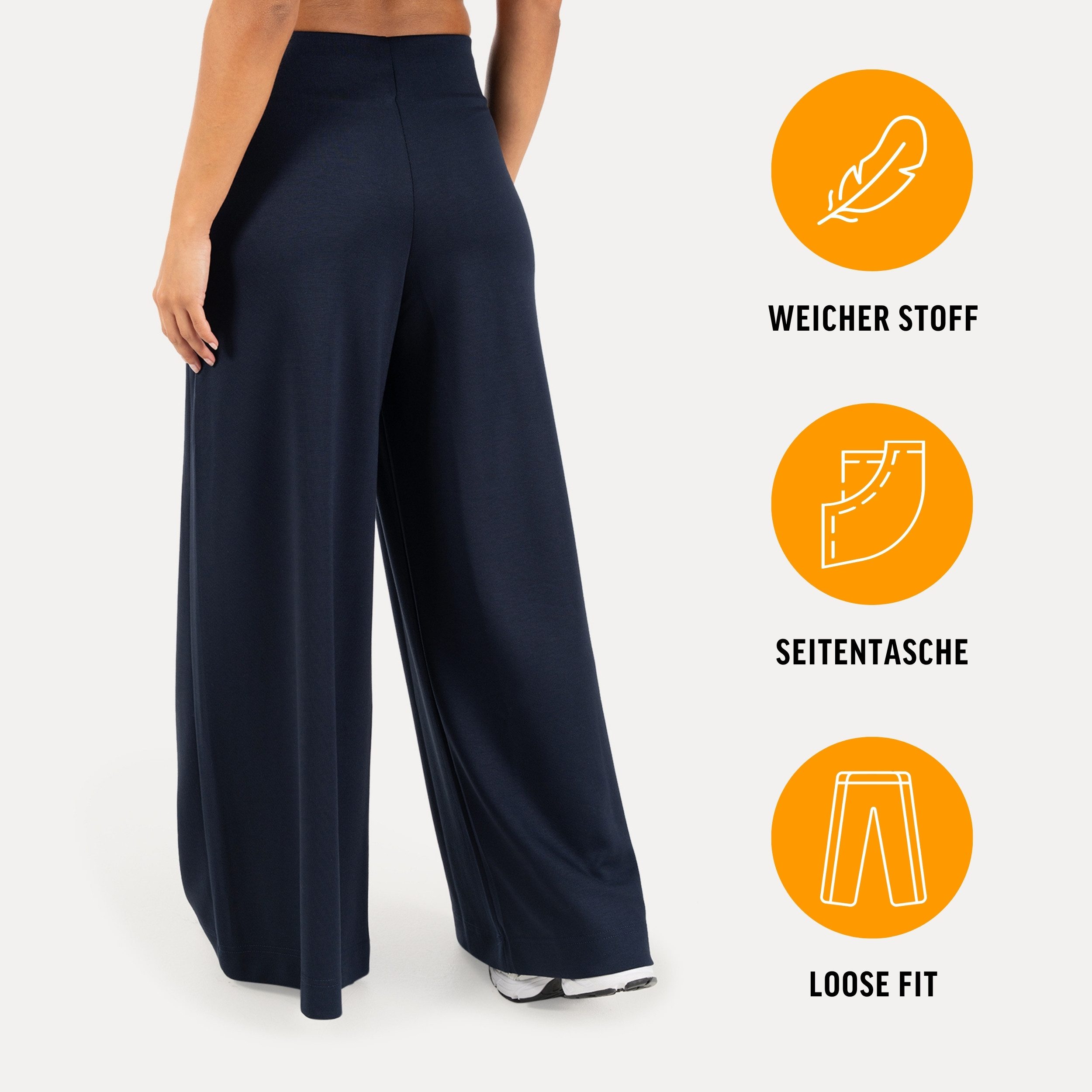 Smilodox Jogginghose Vanea Sweatpants Damen, Loose Fit, Wide Leg, Gym & Freizeit Slip-On, elastisch, weiches Strickmaterial, Bewegungsfreiheit