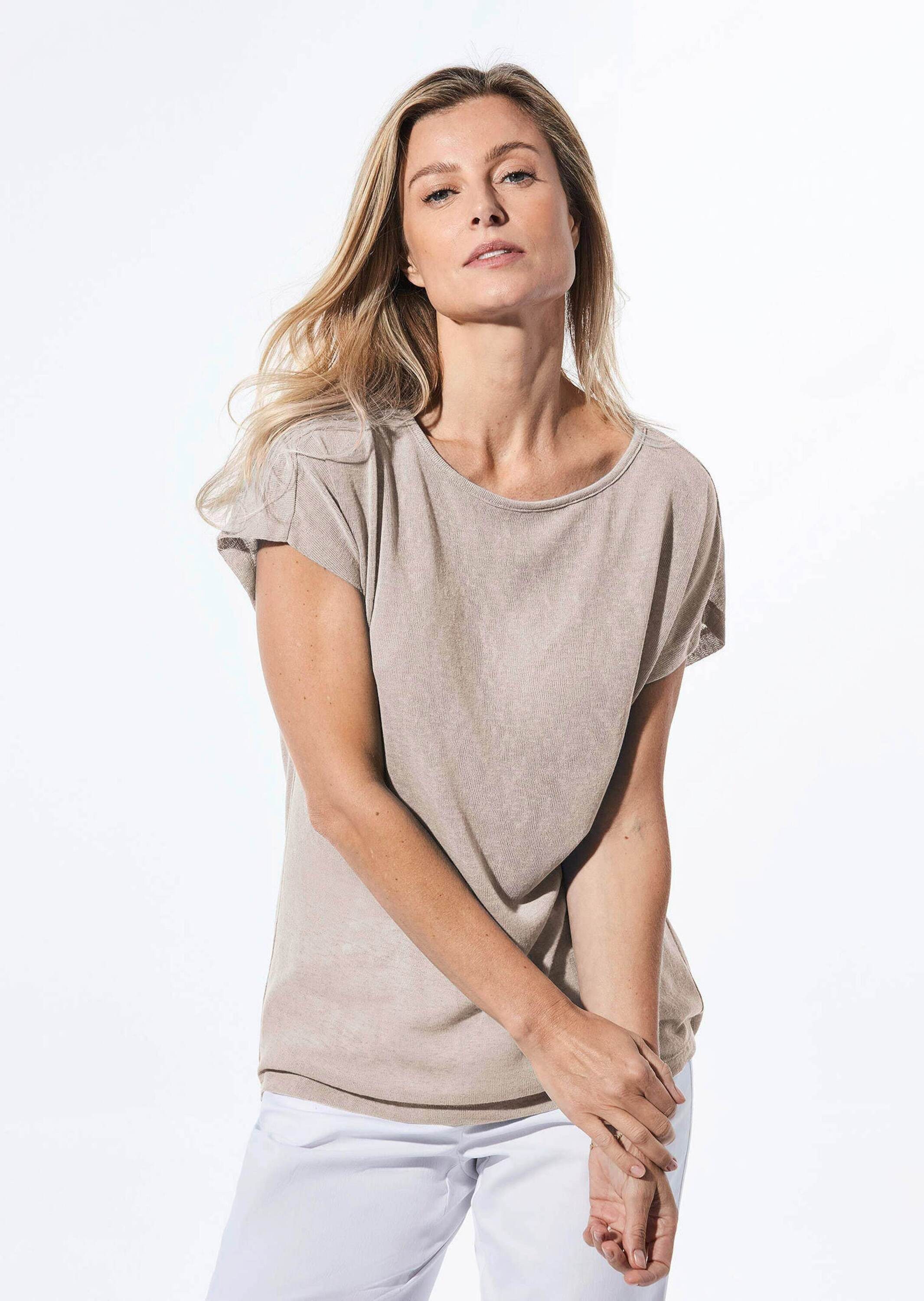 GOLDNER T-Shirt Shirt in Leinenoptik günstig online kaufen