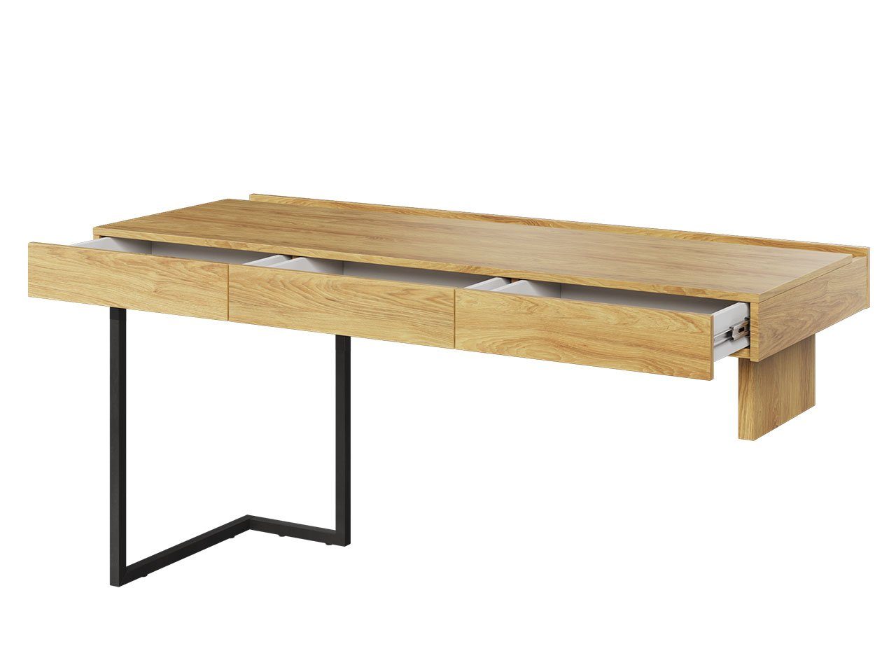 MIRJAN24 Schreibtisch Teen Flex 3S TF-04 (mit 3 Schubladen), Schreibtisch universell Links / Rechts, Metallfüße