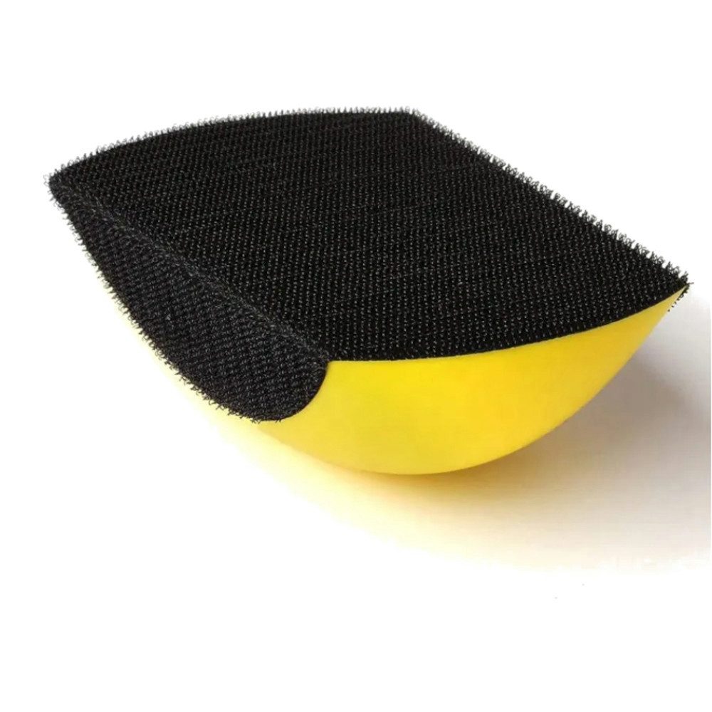 Trade-Shop Schleifdreieck Schleifblock für 125mm Exzenterschleifscheiben mit Klettverschluss, (1 St), ergonomische Form / Griffmulden für angenehmes Arbeiten