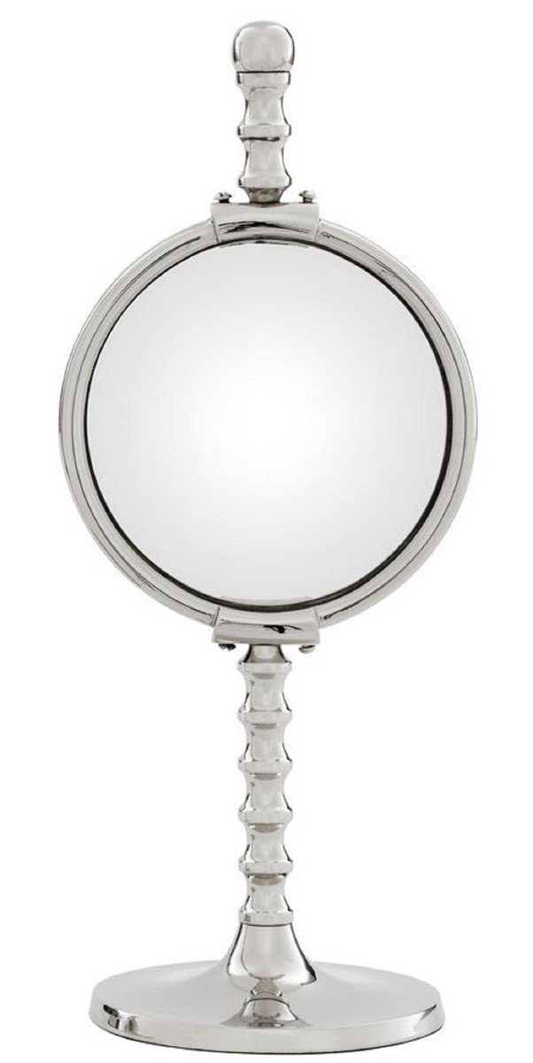 Casa Padrino Spiegel Luxus Spiegel Silber mit konvexem Tischspiegel Deko Spiegelglas 2 Accessoires Set - 