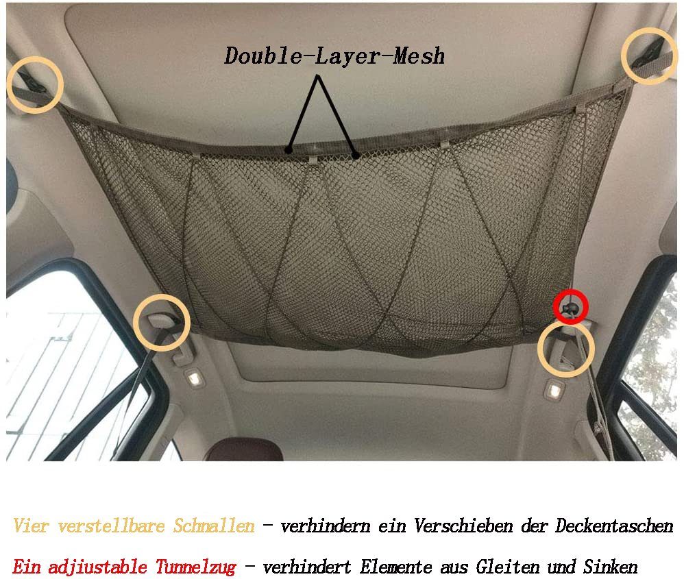 Dachnetz Auto Auto Deckenaufbewahrungsnetz-Taschenauto-Dach