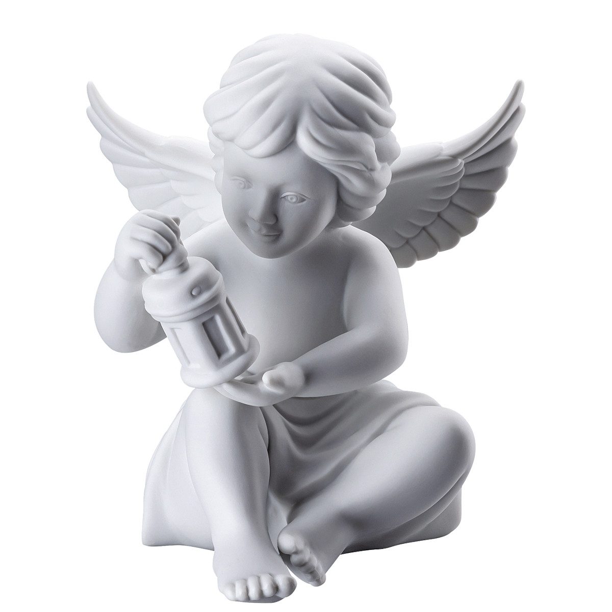 Rosenthal Dekofigur Engel mit Laterne gross weiss matt 14 cm, Figuren