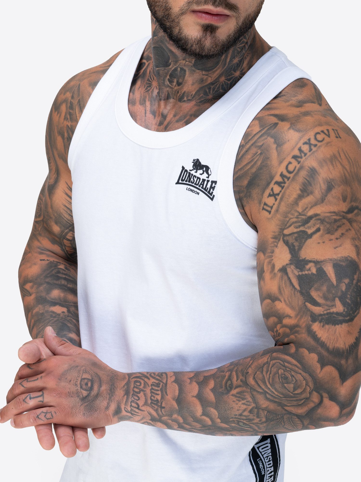 Lonsdale Tanktop CLOUSTA mit kleinem Logo auf der Brust, in Größen S bis XXXL, aus Baumwolle