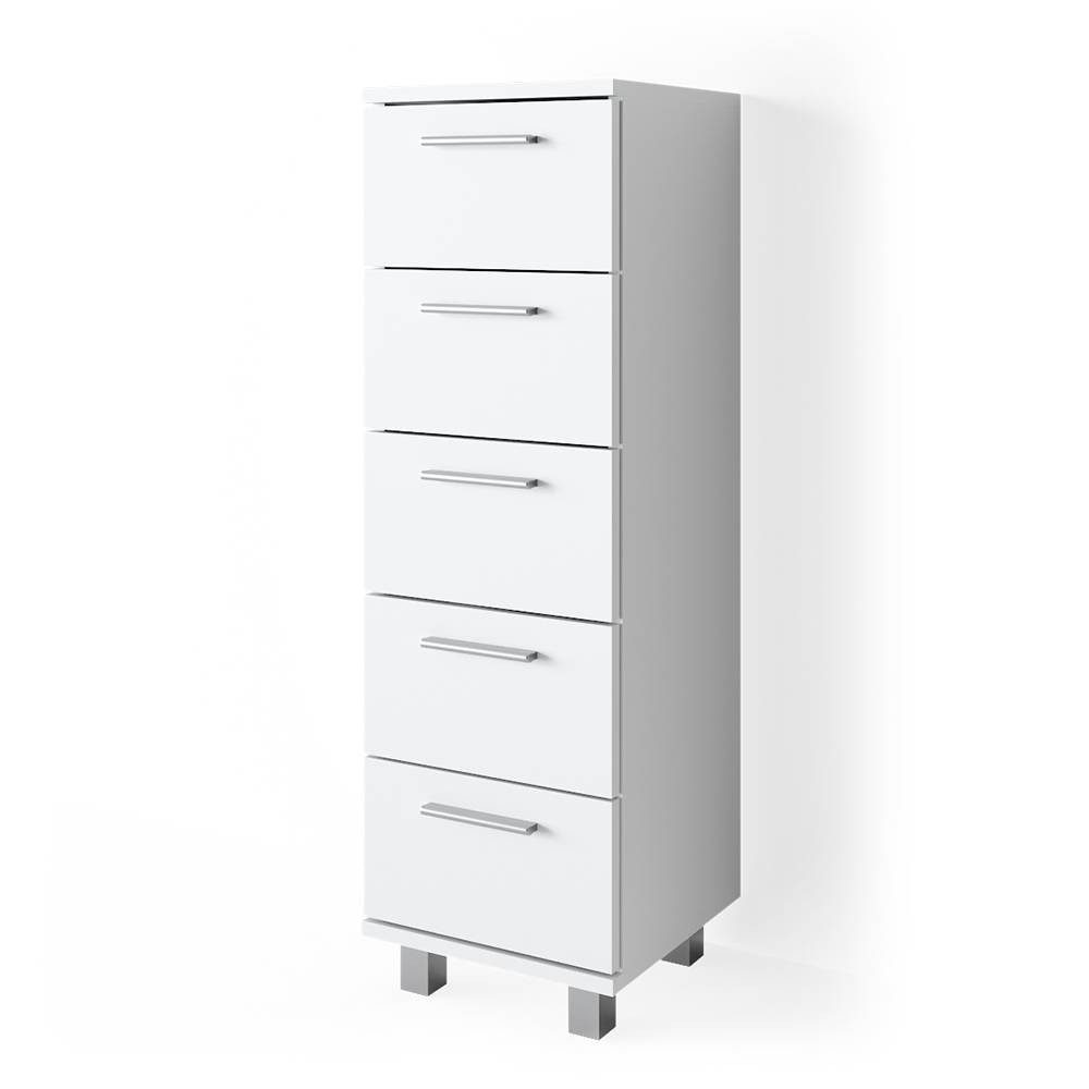Vicco Midischrank Ilias, Weiß, 30 x 95 cm Drehbar