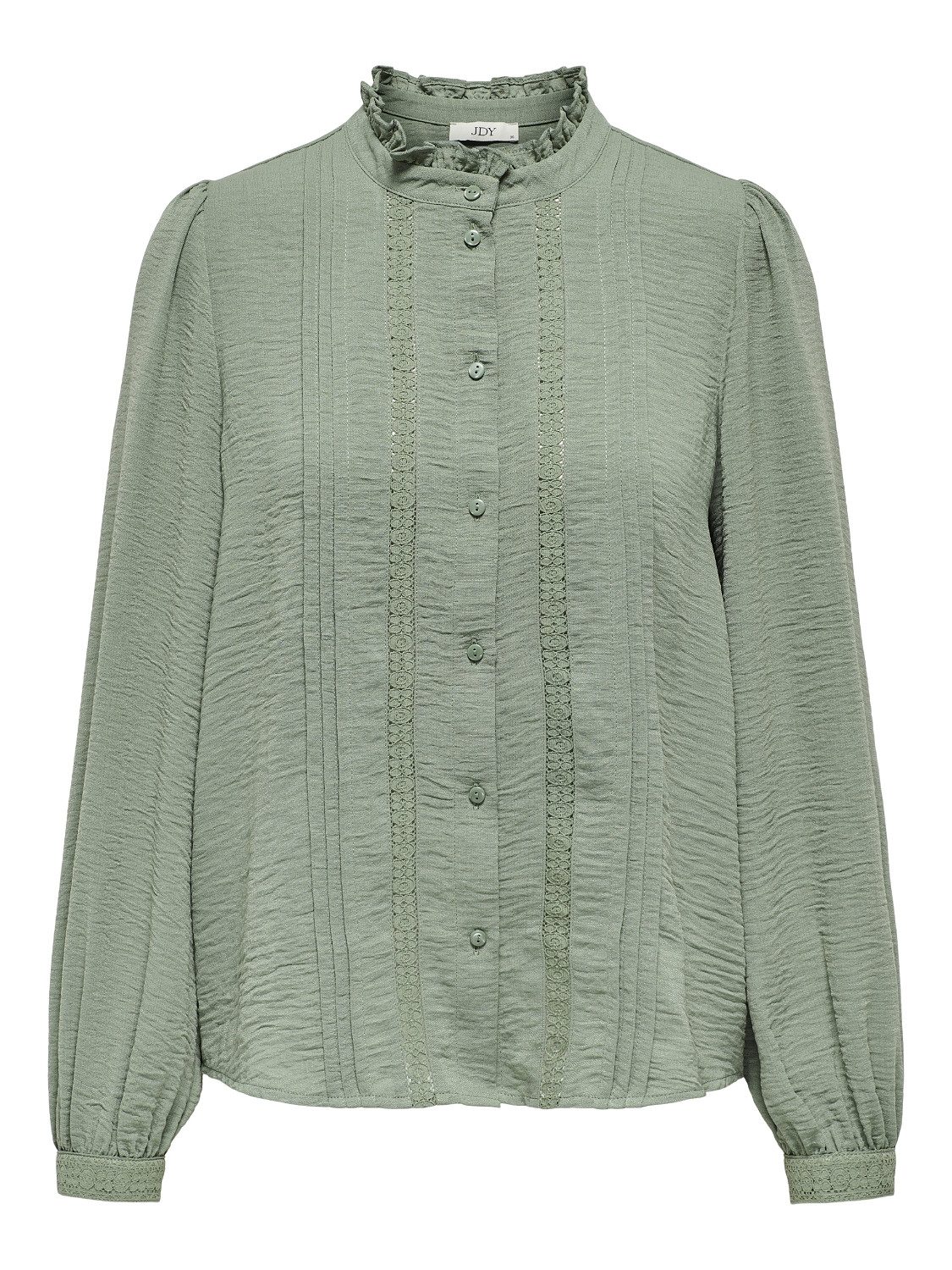 JACQUELINE de YONG Blusenshirt Spitze Rüschen Langarm voluminöser Armschnitt JDYELLIS LIFE L/S LACE SHIRT WVN NOOS