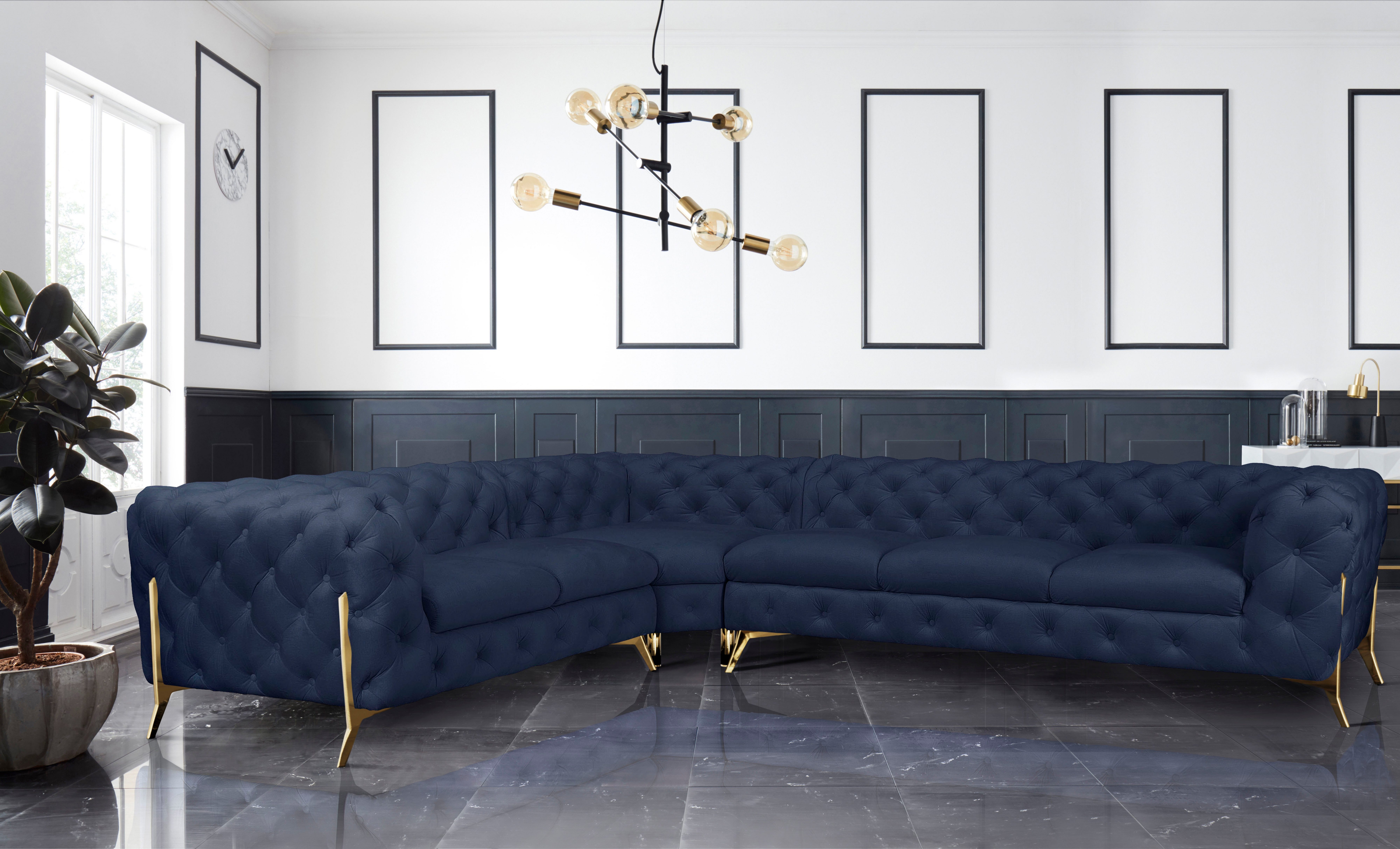 Leonique Chesterfield-Sofa Amaury L-Form, großes Ecksofa, günstig online kaufen