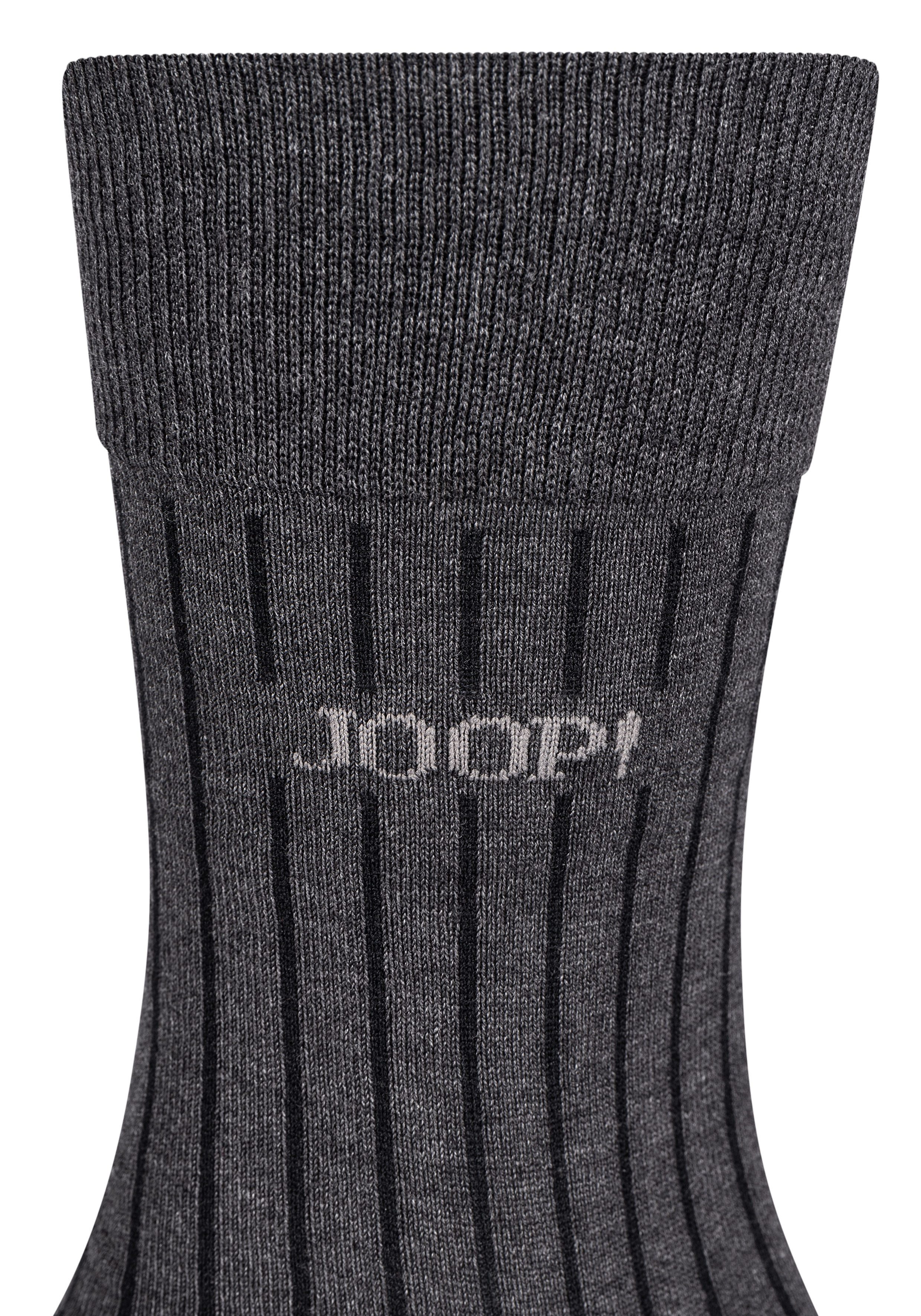 JOOP! Kniestrümpfe premium essentials (3-Paar) mit elastischem Bund