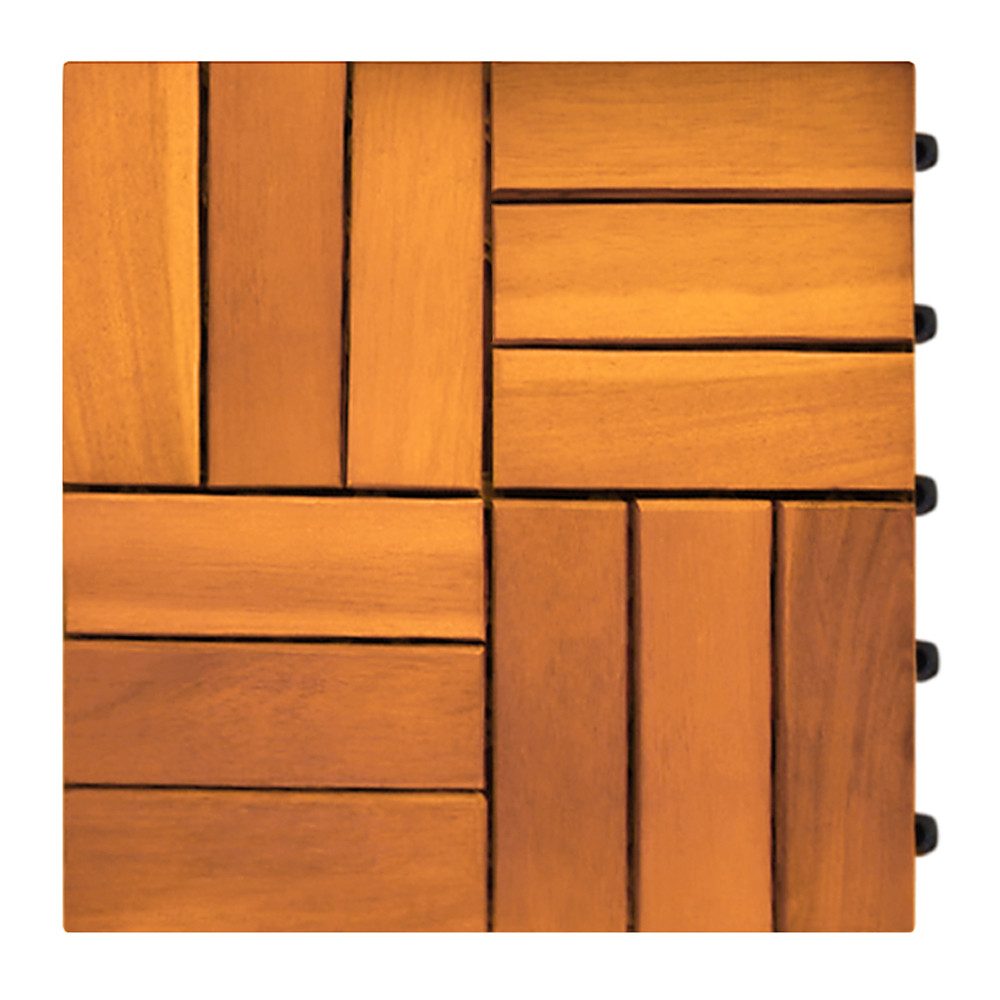 Casaria Holzfliesen Akazie Mosaik, Terrassenfliese 1x günstig online kaufen