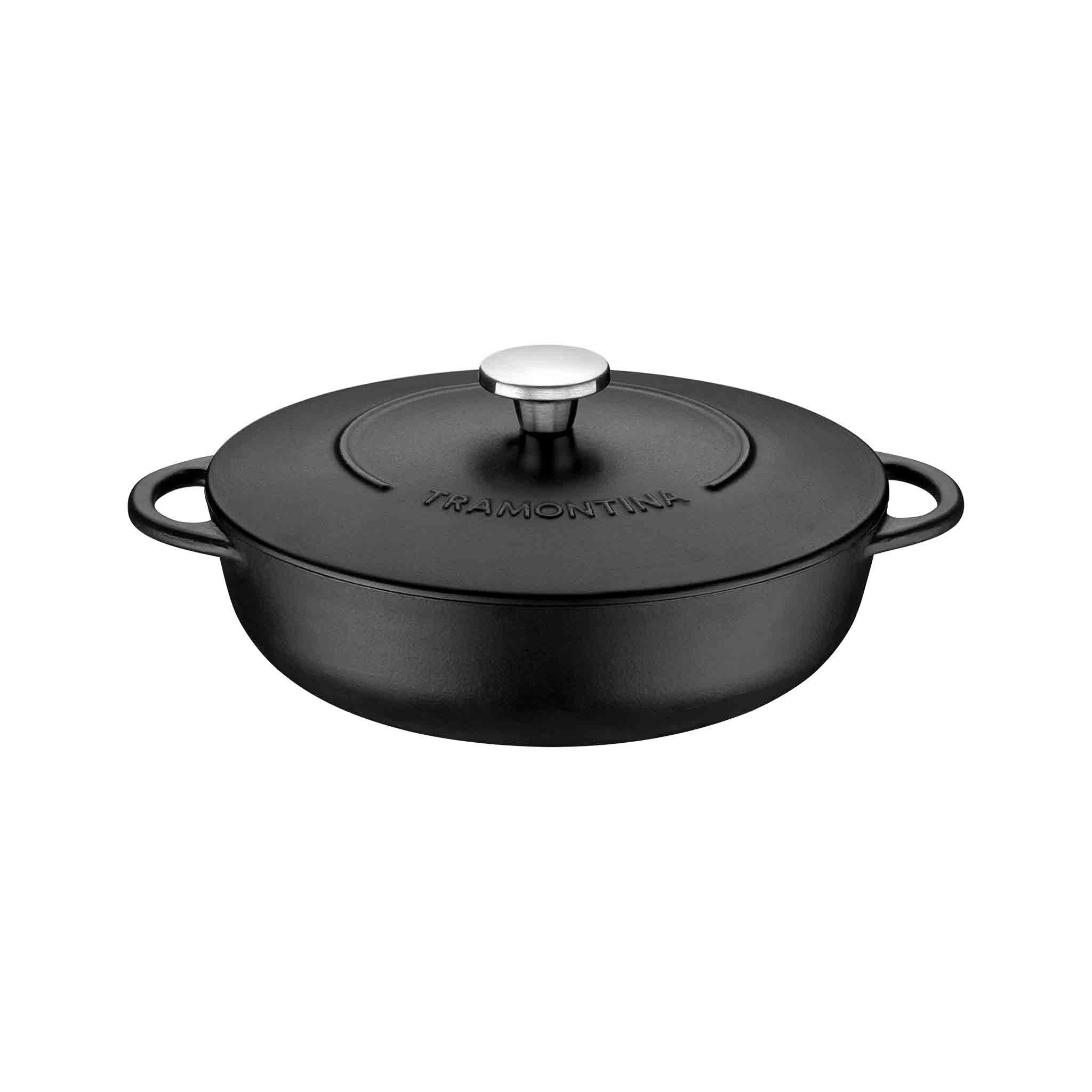 Tramontina Bräter TRENTO, 28 cm - Schmortopf, Induktion, antihaft, Gusseisen (2-tlg., Schmortopf mit Deckel), Induktion