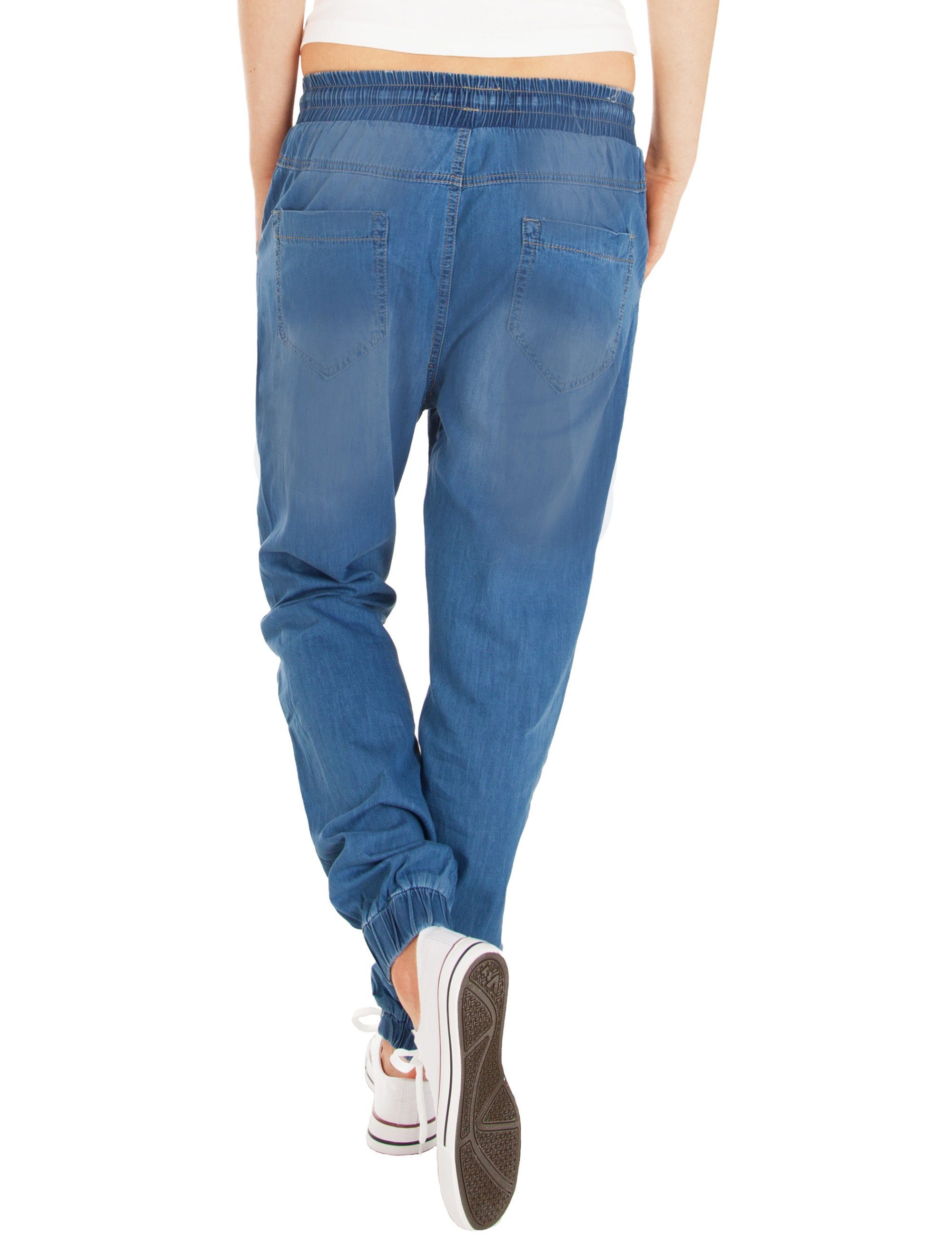 Blau Loose Pluderhose, Fraternel Relaxhose Fit