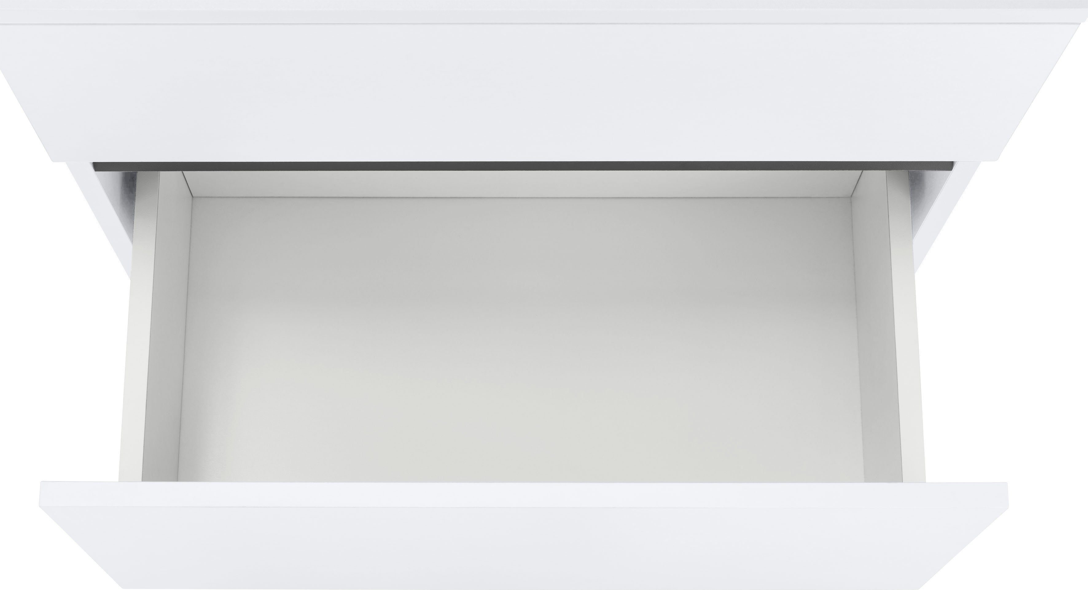 Home affaire Waschbeckenunterschrank 55 Push-to-open-Funktion, Siphonausschnitt, weiß 60cm, weiß/weiß cm | Wisla Höhe Breite