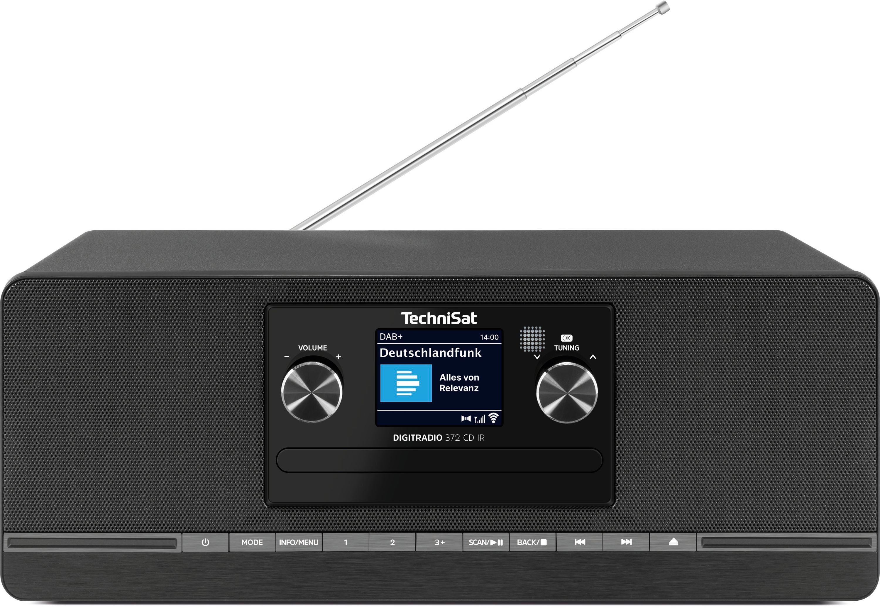 TechniSat DIGITRADIO 372 CD IR Digitalradio (DAB) (Digitalradio (DAB), FM-Tuner mit RDS, Internetradio, 10 W, DAB+, UKW, CD, WLAN, Bluetooth, AUX, App-Steuerung und Fernbedienung)