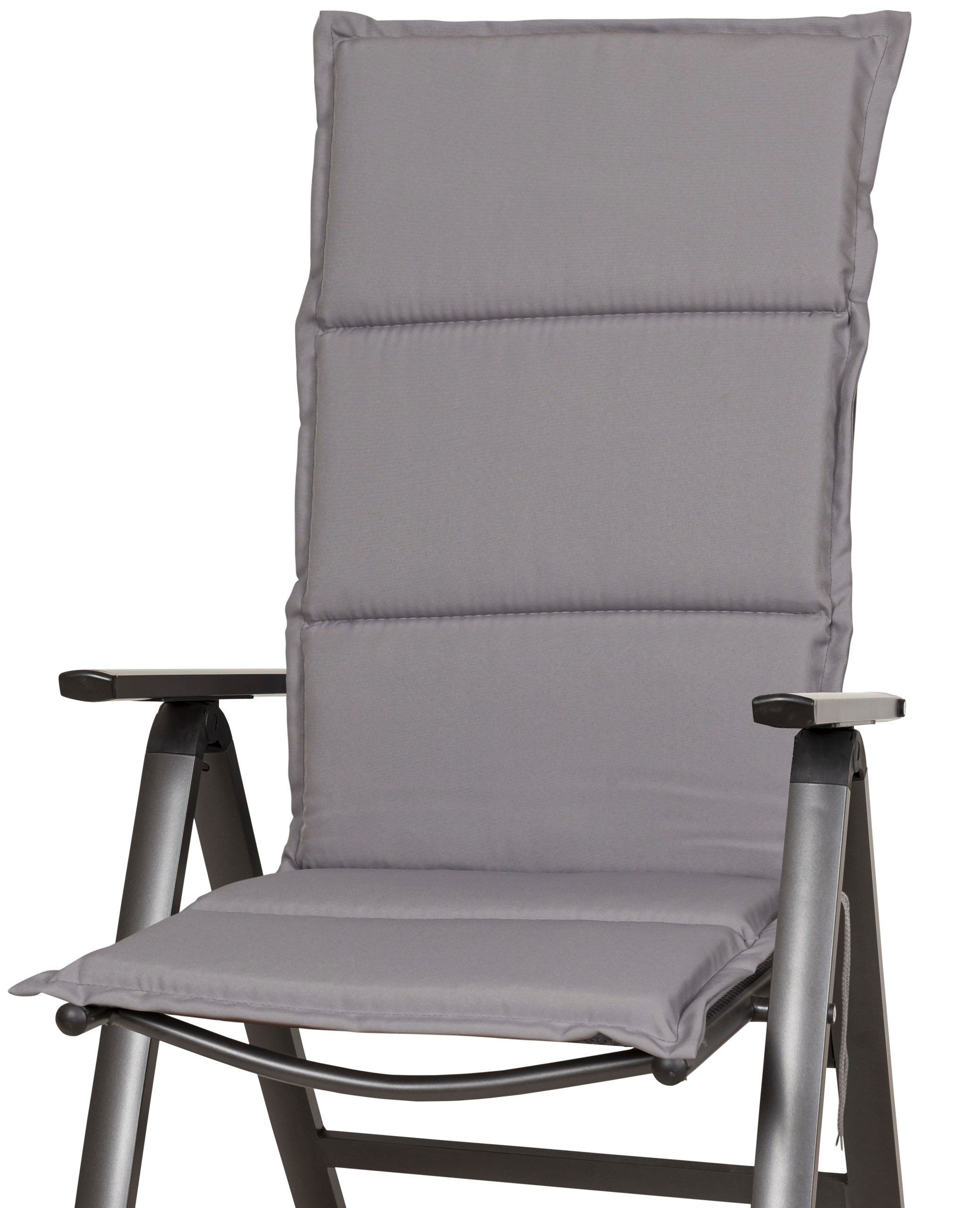Sun Garden Hochlehnerauflage Hochlehner Elba 50234-715 grau 121x50x4Sun Garden, (1 St), mit Bindebändern