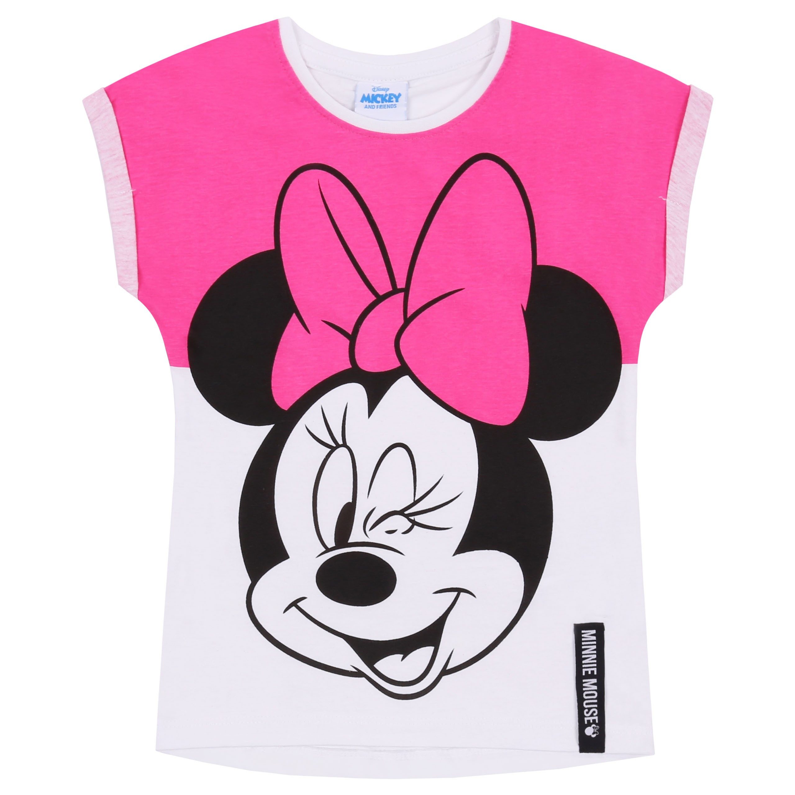 Kurzarmshirt Pinkes, neonfarbenes T-Shirt kurze Ärmel Minnie Maus 5 Jahre
