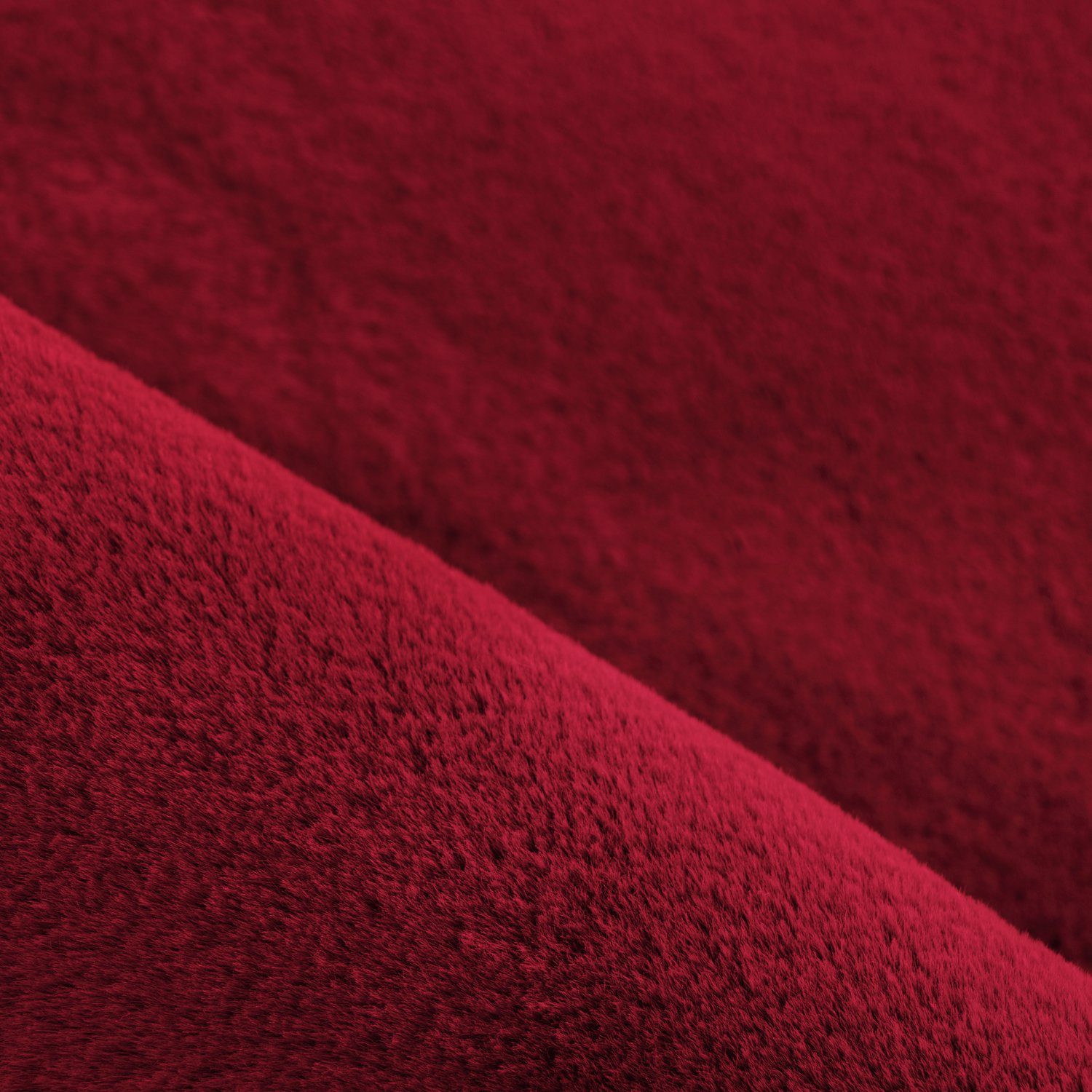 mm, Einfarbig, Teppich 20 Teppium, Höhe: Wohnzimmer Unicolor Teppich Läufer, - Rot