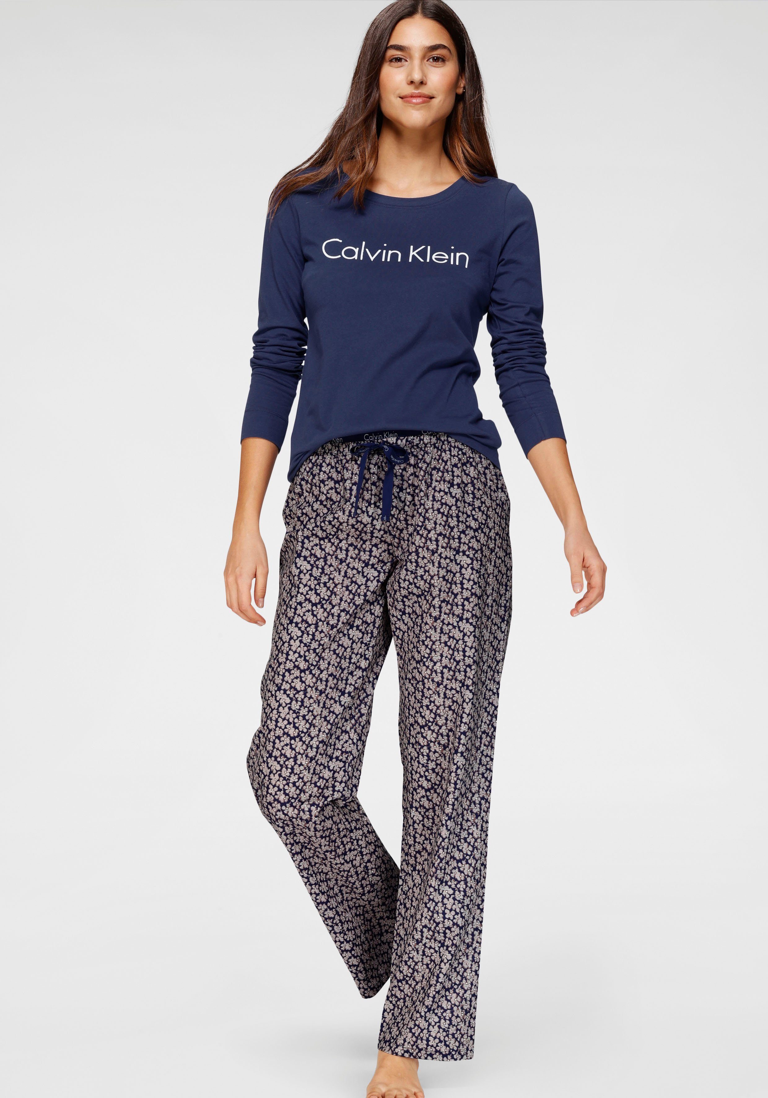 Calvin Klein Pyjama mit Logoschriftzug und gemusterter Hose online kaufen |  OTTO