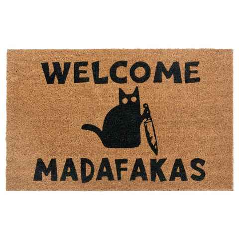 Fußmatte Mix Mats Kokos Welcome Madafakas, HANSE Home, rechteckig, Höhe: 15 mm, Kokos, Schmutzfangmatte, Outdoor, Rutschfest, Innen, Kokosmatte, Flur