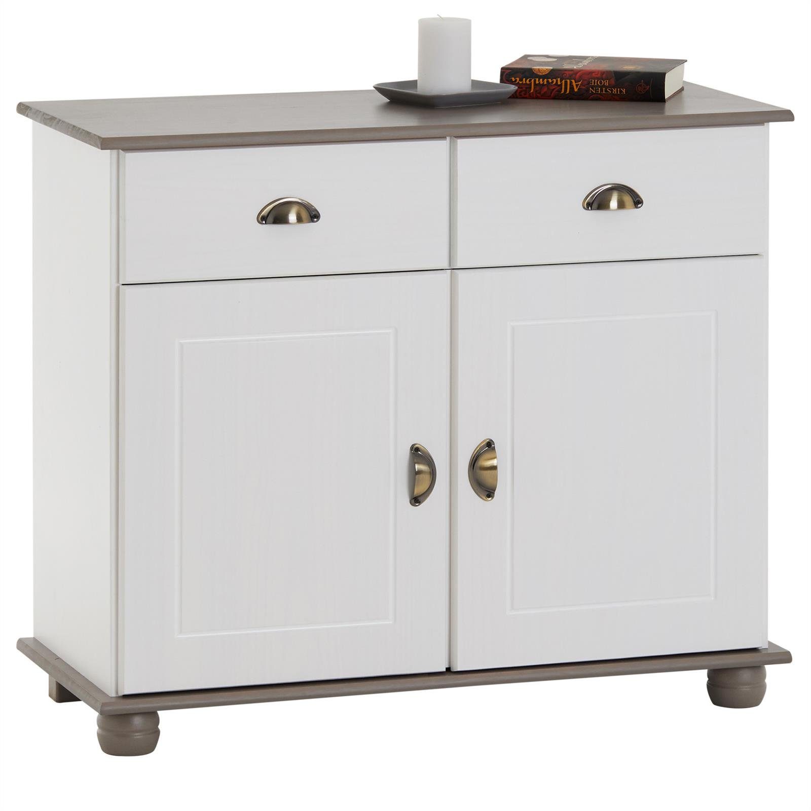 IDIMEX Kommode COLMAR, Kommode Anrichte Schrank Möbel Holz Kiefer massiv 2 Türen