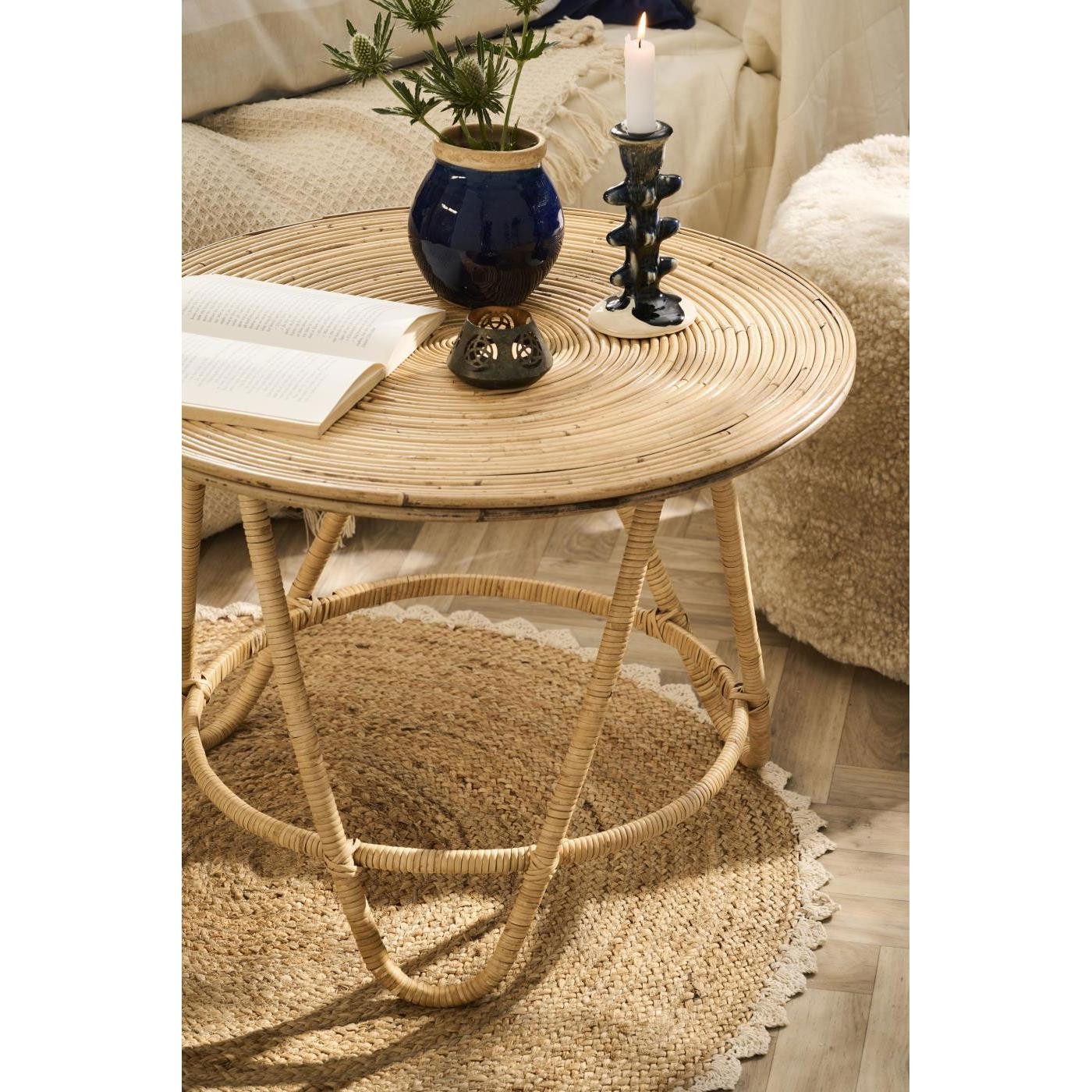 Ib Laursen Beistelltisch Ib Laursen Tisch Rund aus Rattan (60cm)