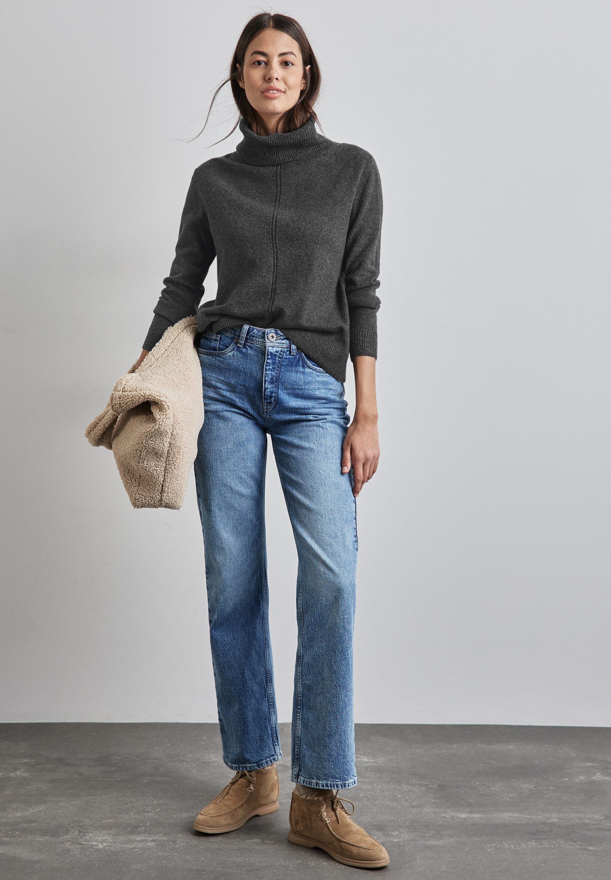 STREET ONE Rollkragenpullover im soften Baumwoll-Mix