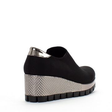 Celal Gültekin 317-401 Black/Silver Casual Wedge Shoes Slipper