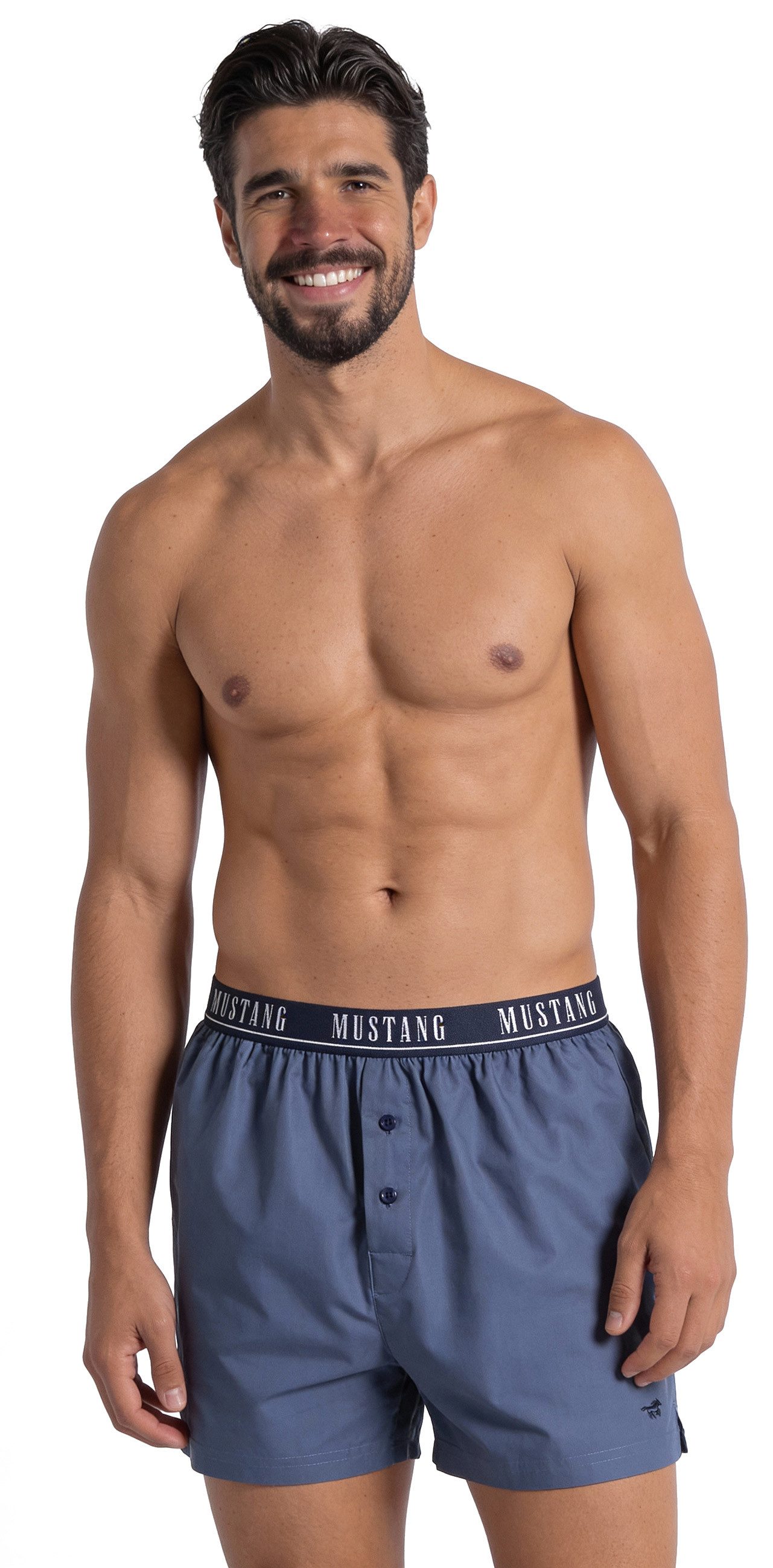 MUSTANG Boxershorts Freddy Unterhose Unterwäsche (Spar-Set, 2-St) Bequem & locker - OEKO-TEX® Standard - Elastischer Bund - Atmungsaktiv – Bild 5 von 5