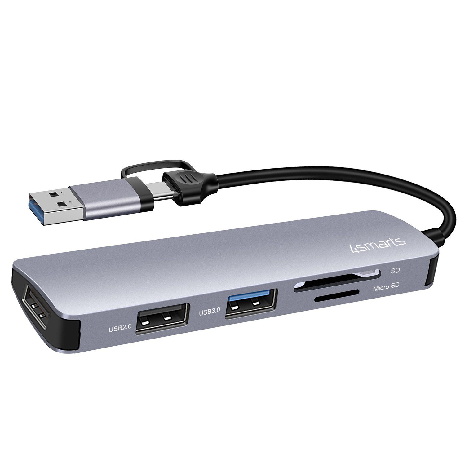 4smarts Laptop-Dockingstation 5 in1 Universal Mulitport USB Hub
