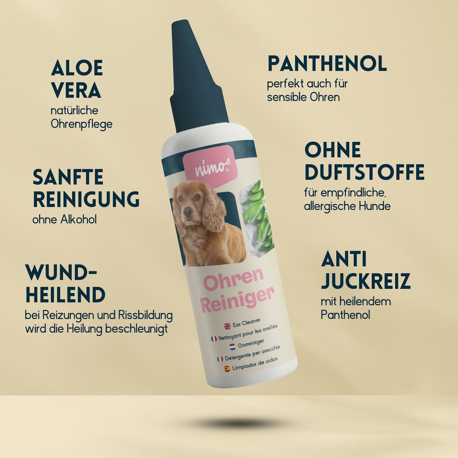 nimo Gesichts- und Körperspray Ohrenreiniger, 1-tlg., gegen Juckreiz & Entzündungen
