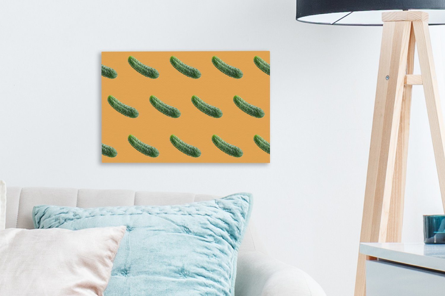 Wanddeko, OneMillionCanvasses® Orange, Muster Gemüse - 30x20 Aufhängefertig, St), Wandbild - Leinwandbild (1 cm Leinwandbilder,