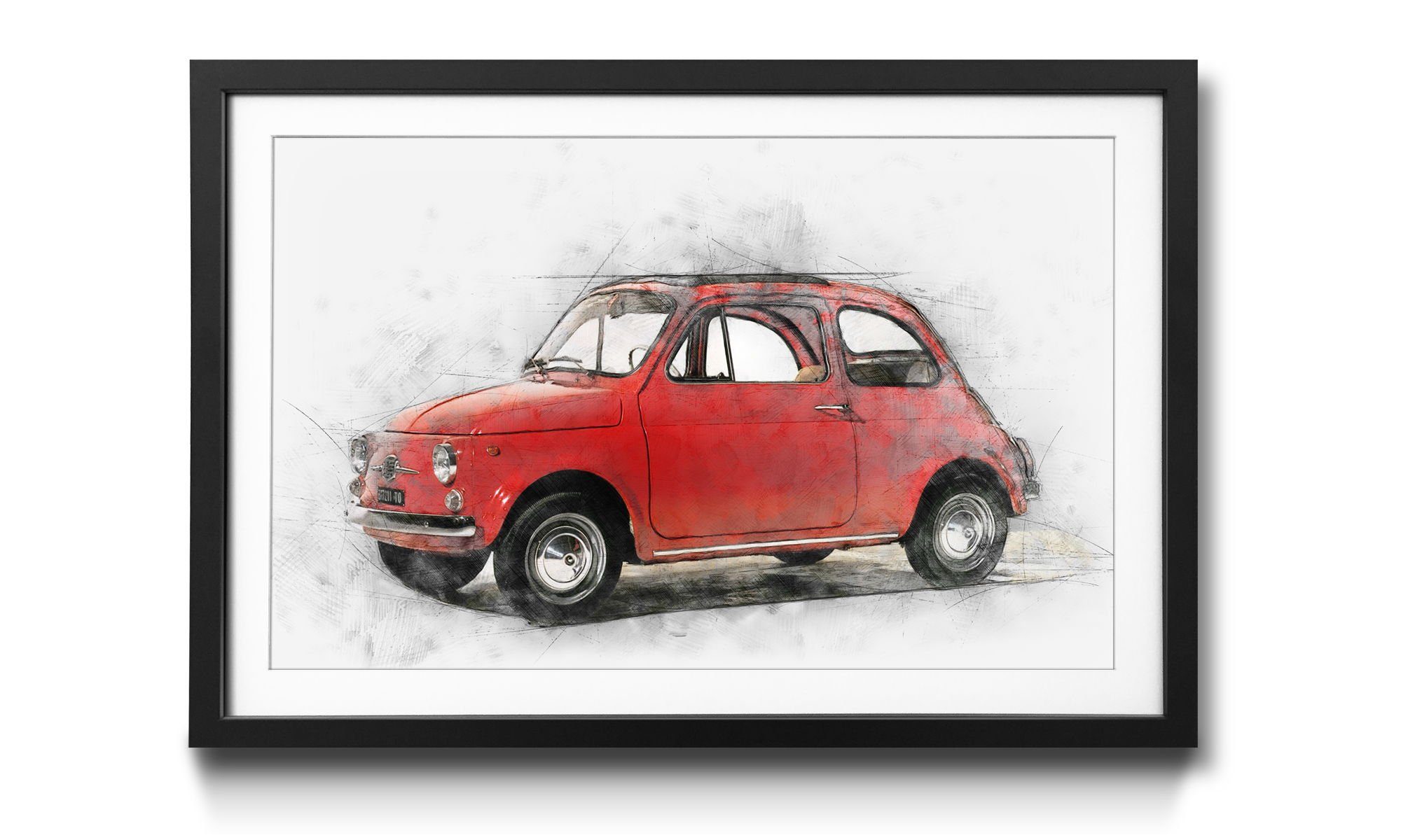 Auto, 500, in Rahmen erhältlich 4 WandbilderXXL Größen Wandbild, Bild Little mit