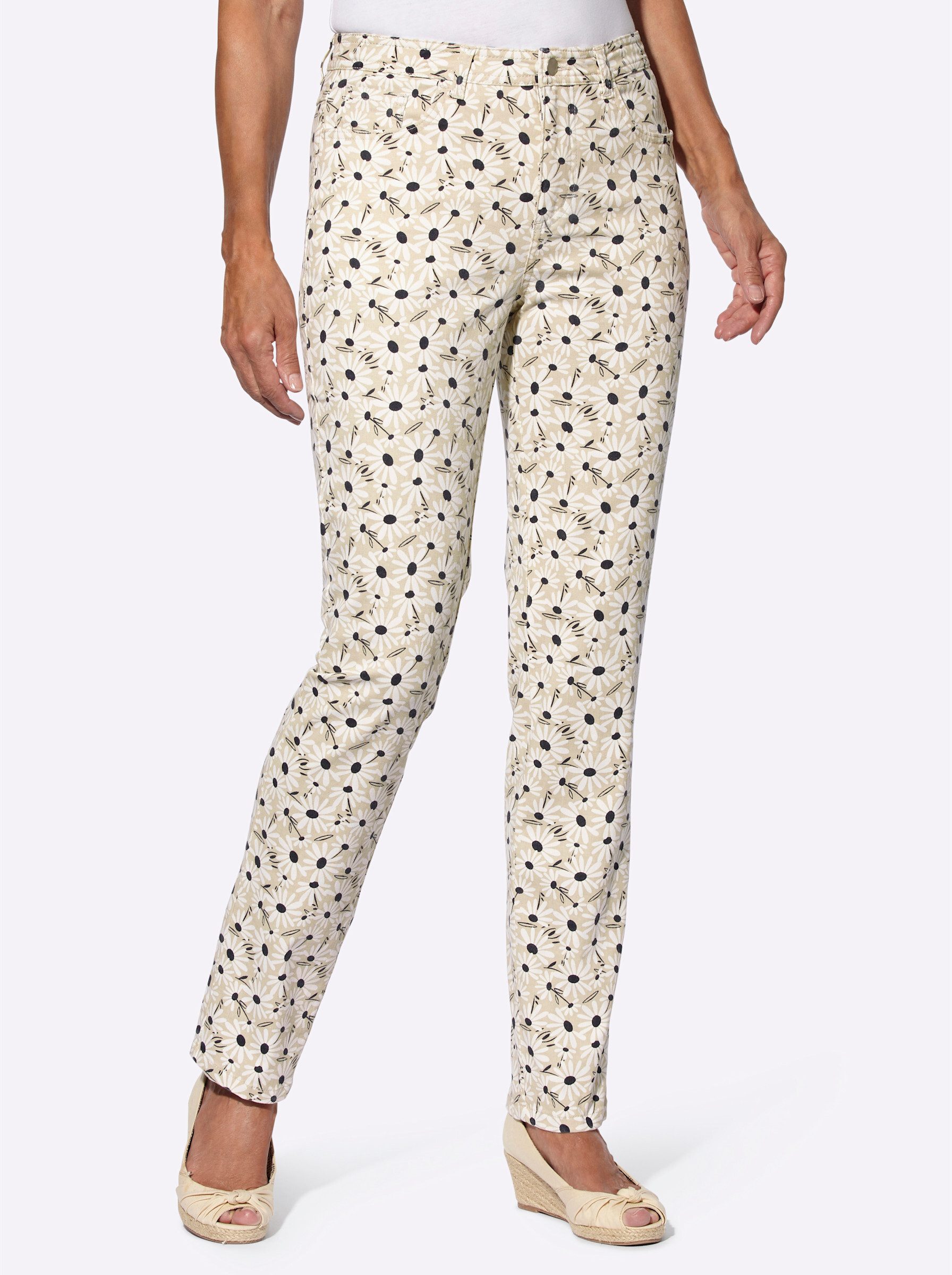 Bequeme Jeans Stretch-Hose leicht vertieft