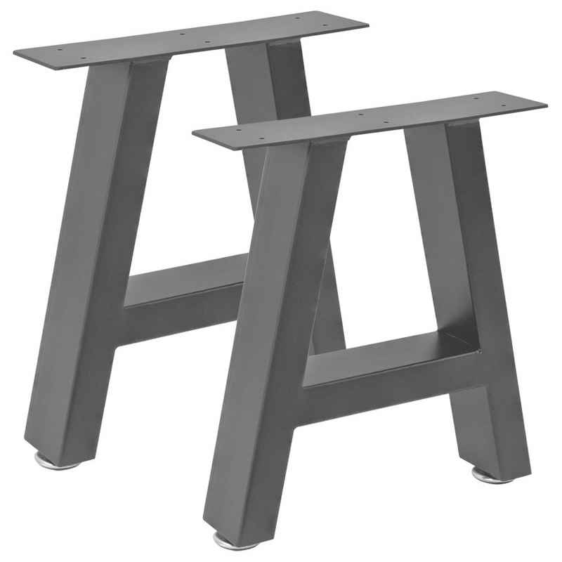 V2Aox Tischbein »2x Tischbeine Tischgestell Gestell Couchtisch Tischkufen Stahlgrau DIY V2Aox«
