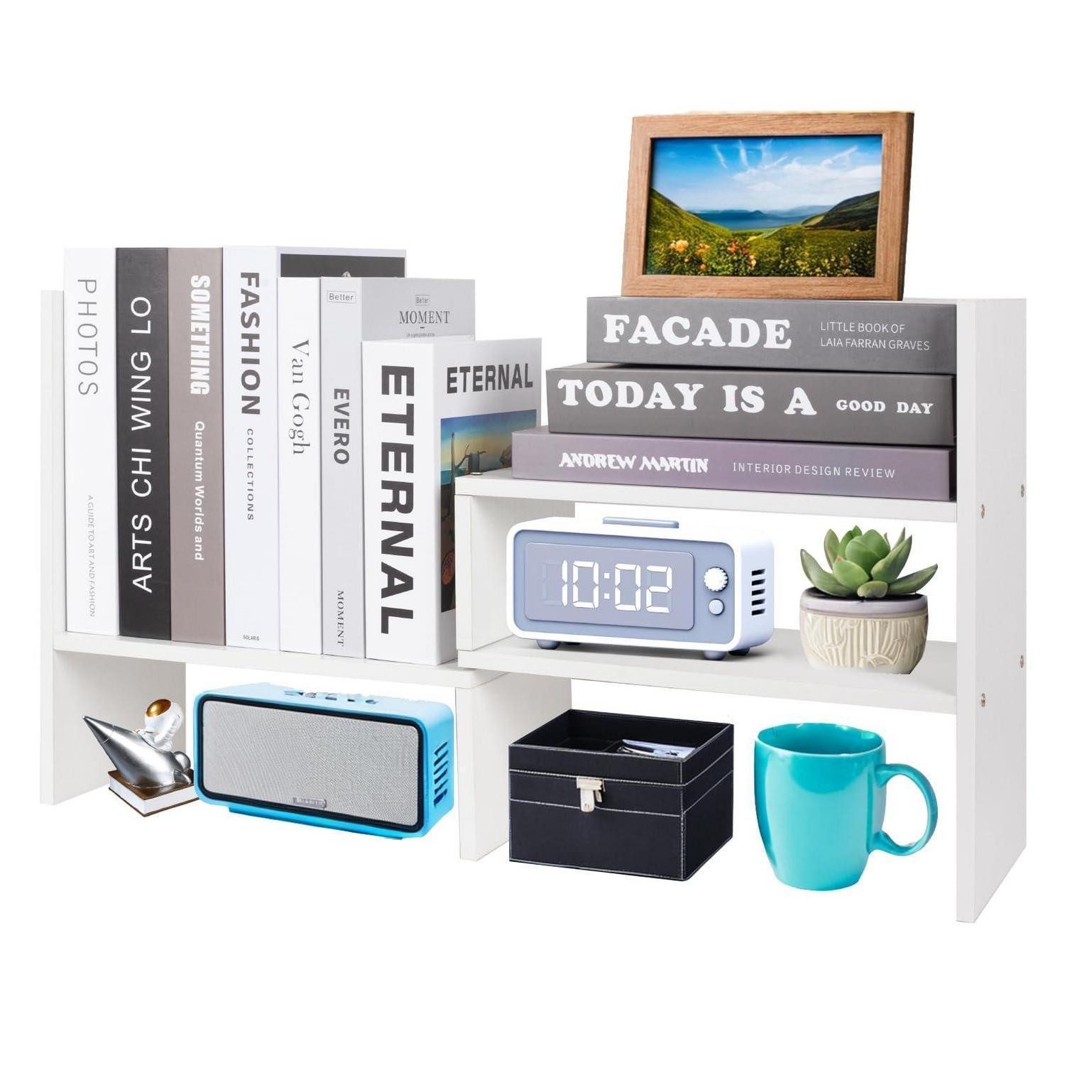 LuxusKollektion Bücherregal Holz Schreibtisch Regal weiß, 1-tlg.