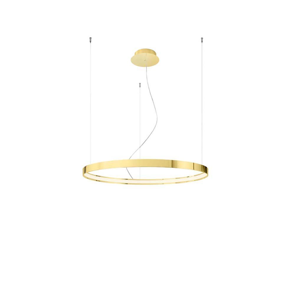 etc-shop LED Pendelleuchte, Pendelleuchte Hängelampe Wohnzimmerlampe Deckenlampe D 78 cm Gold-Ring