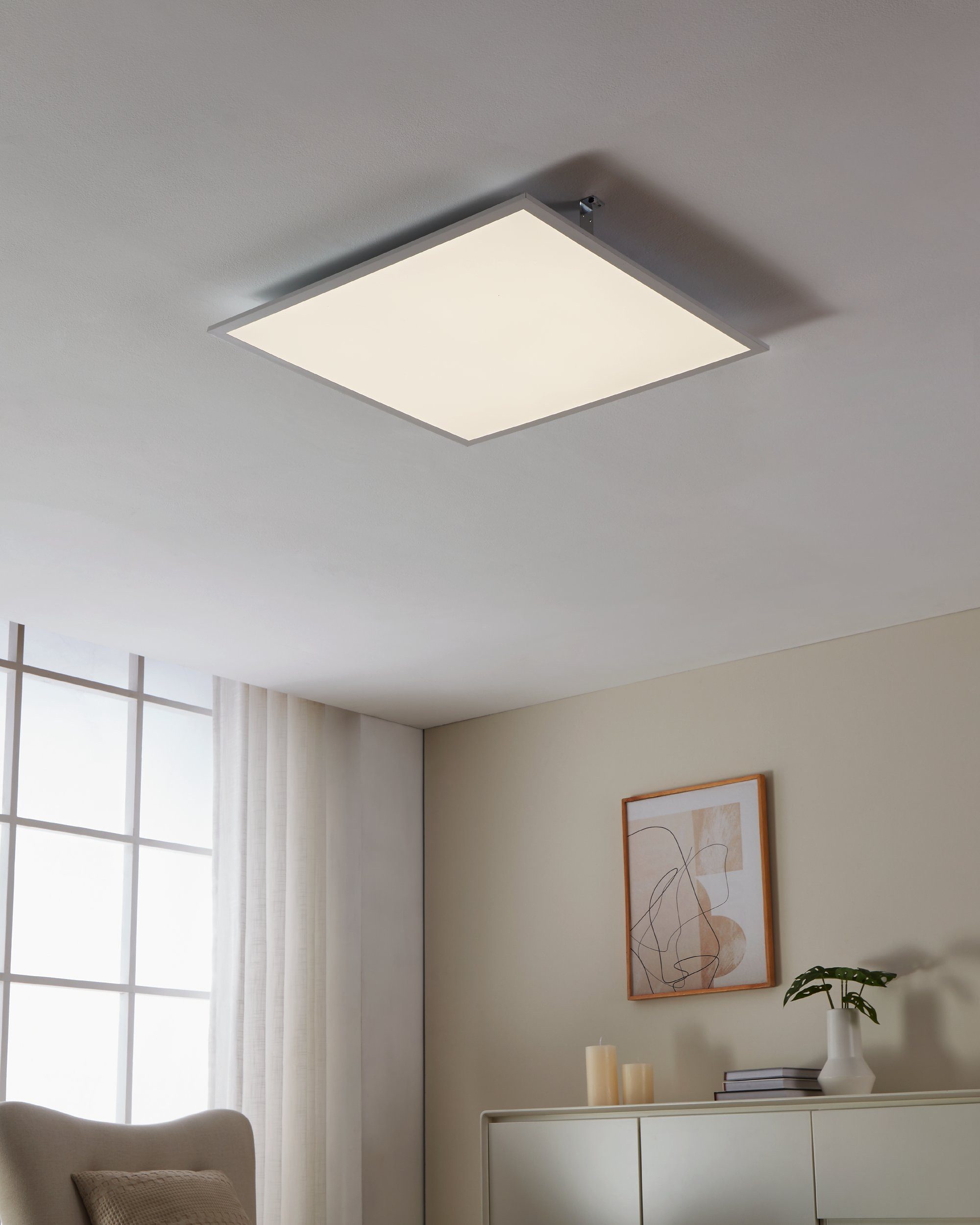 EGLO LED Panel Rabassa, Leuchtmittel inklusive, für Einbau in Rasterdecken, Deckenleuchte, Bürolampe, 62 cm
