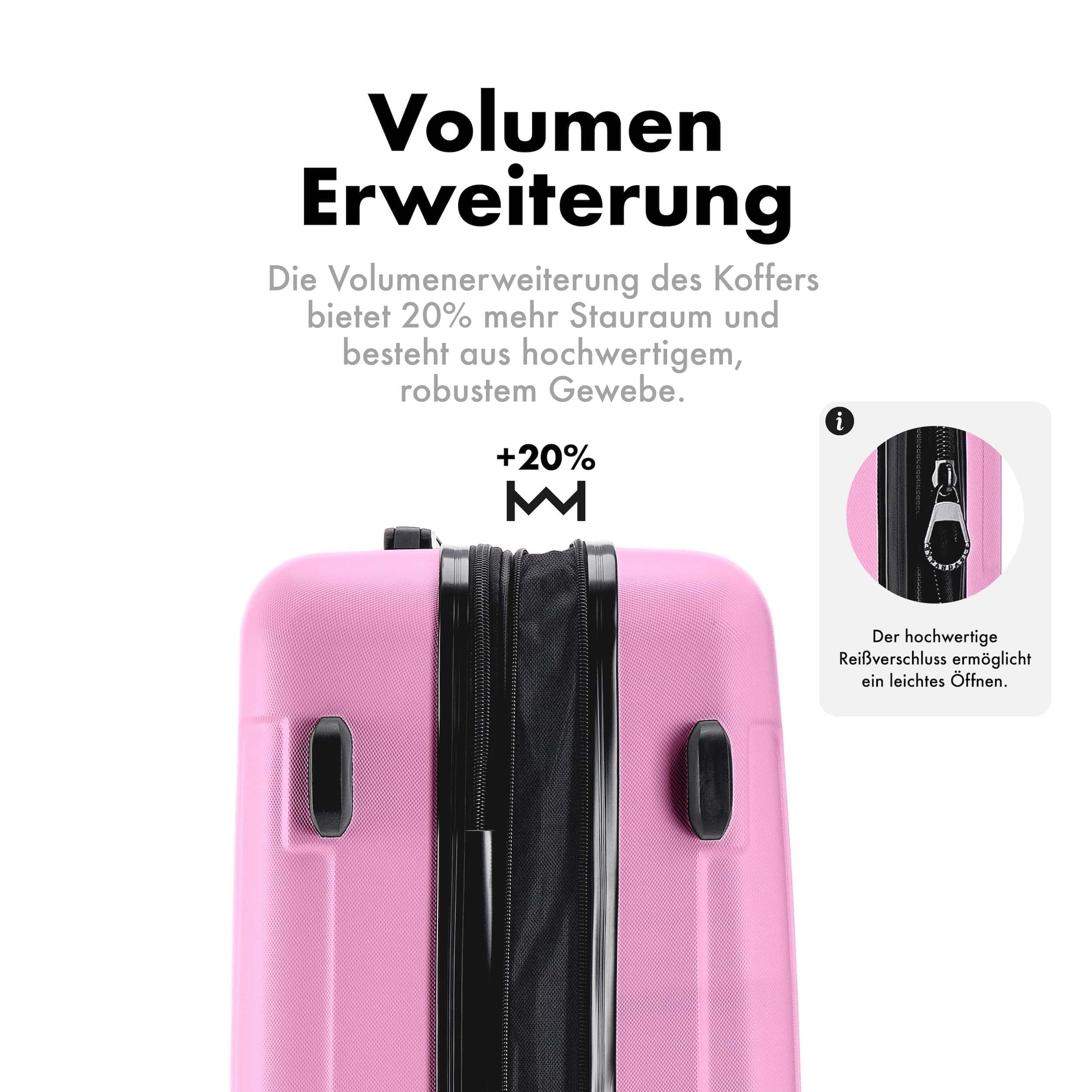 Flexot Hartschalen-Trolley F-3045 (Gr. M, L, XL) – Kofferset – ABS-Hartschale, 4 Rollen, Robuster und moderner Koffer mit vier 360° Rollen und Zahlenschloss