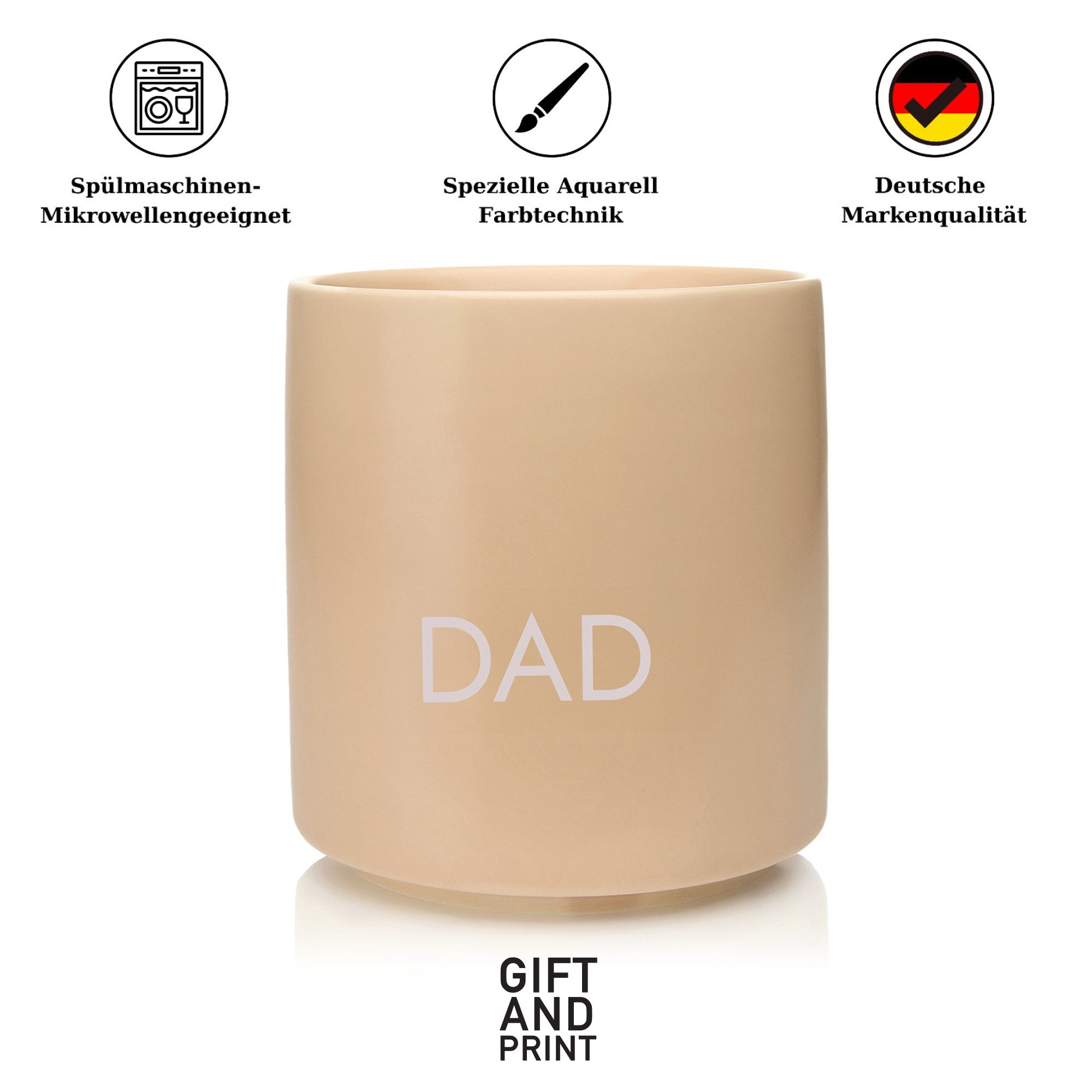 Giftandprint Tasse Vatertag Color Mug Dad Ohne Henkel Geschenke für Papa, Keramik, Ink- Geschenkbox, Vatertag geschenke für männer Papa