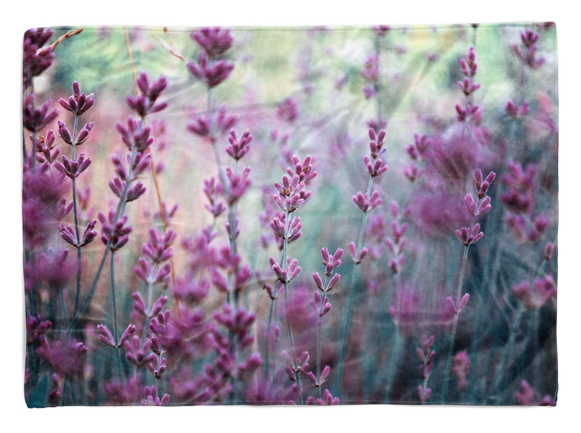 Sinus Art Handtücher Handtuch Strandhandtuch Saunatuch Kuscheldecke mit Fotomotiv Lavendel Blumen Sc, Baumwolle-Polyester-Mix (1-St), Handtuch | Saunahandtücher