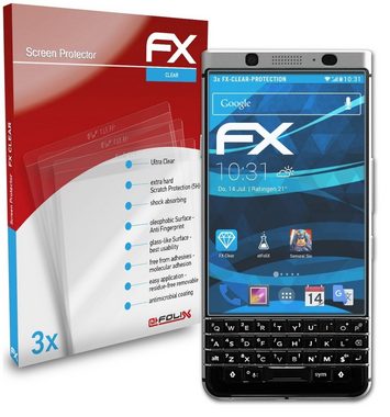 atFoliX Schutzfolie Displayschutz für Blackberry KeyOne, (3 Folien), Ultraklar und hartbeschichtet