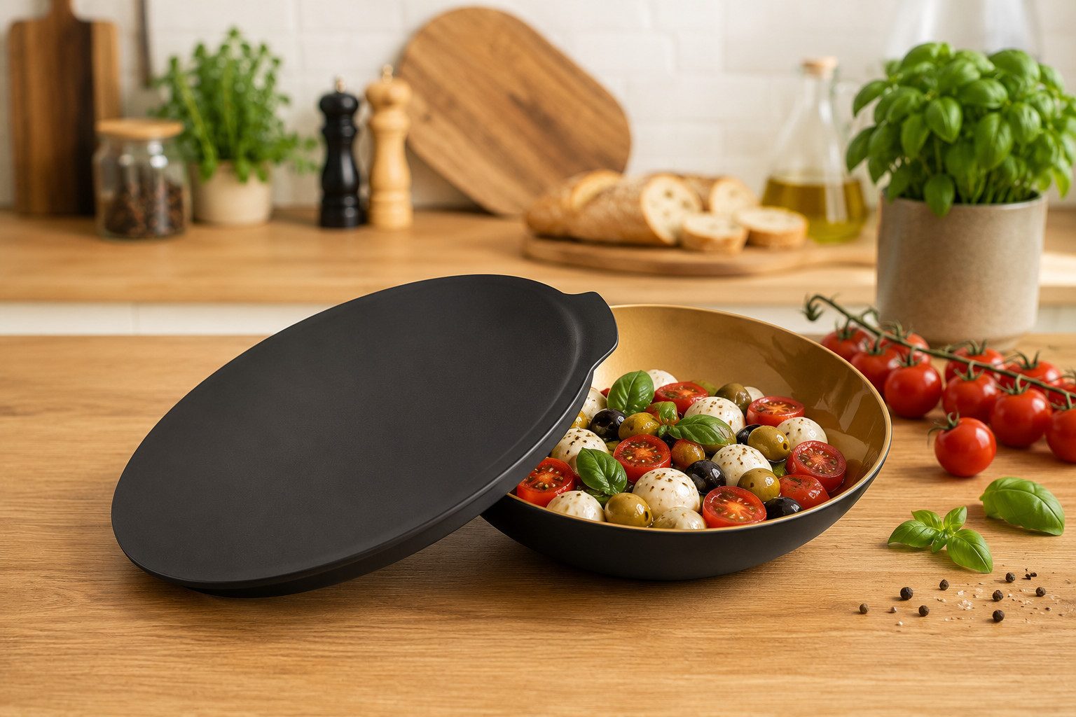 TUPPERWARE Servierschale Tupperware Allegra Schale 275 ml in schwarz / Gold