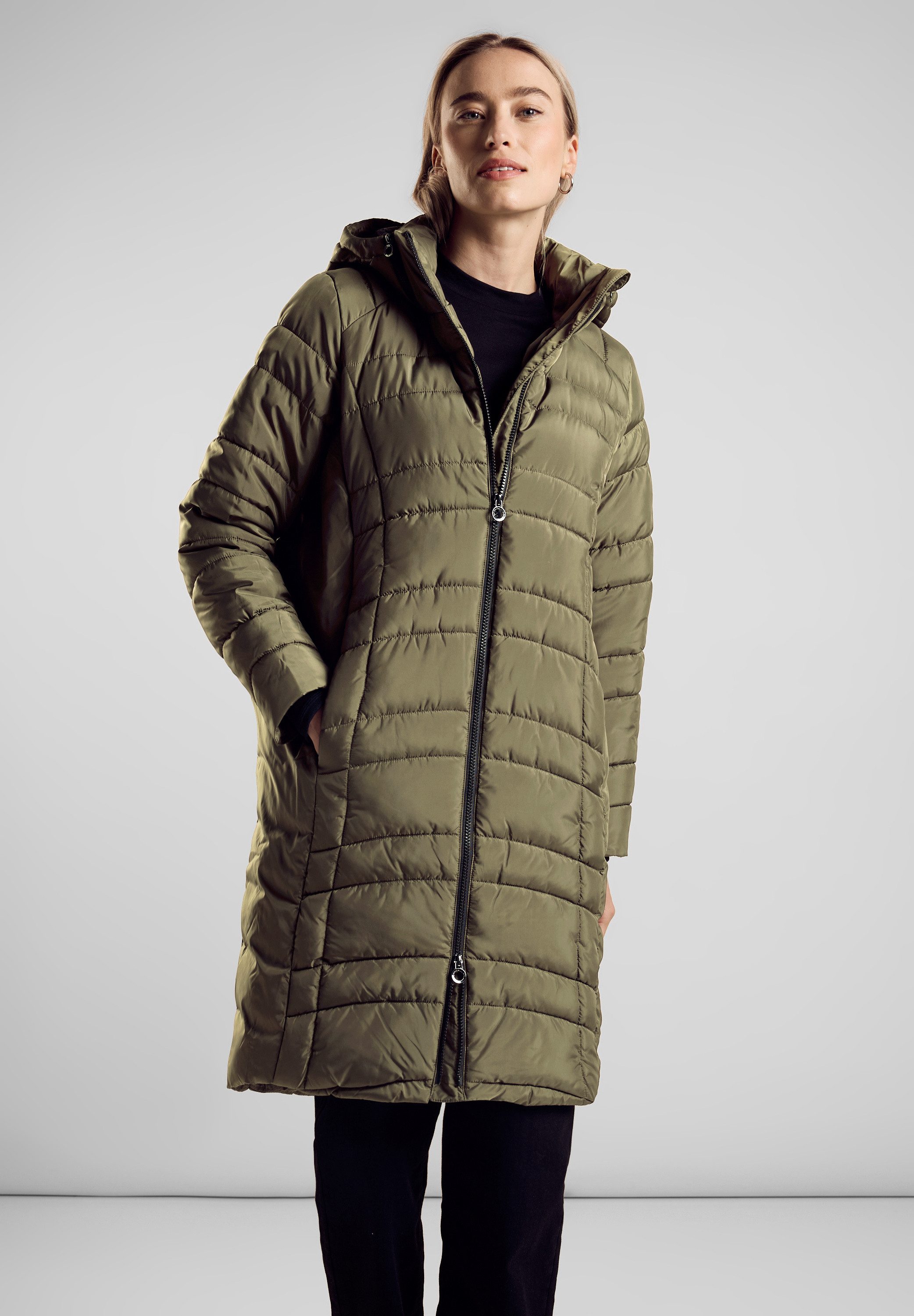 STREET ONE Steppmantel mit Kapuze