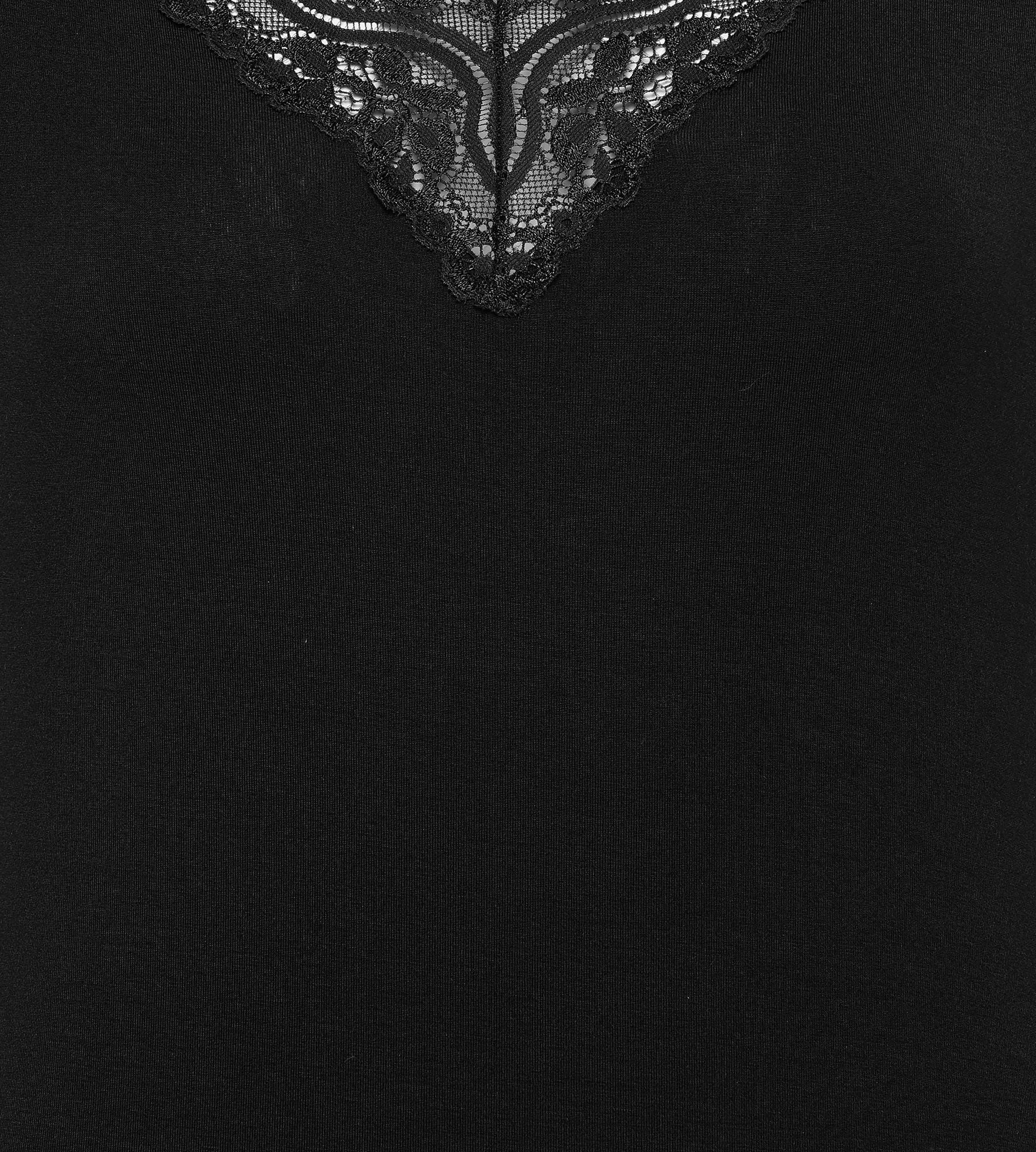 hellgrau-schwarz Spitze Shape V-Ausschnitt (Packung, elastisch und mit Nachthemd Sleepwear 2-teilig) Pure