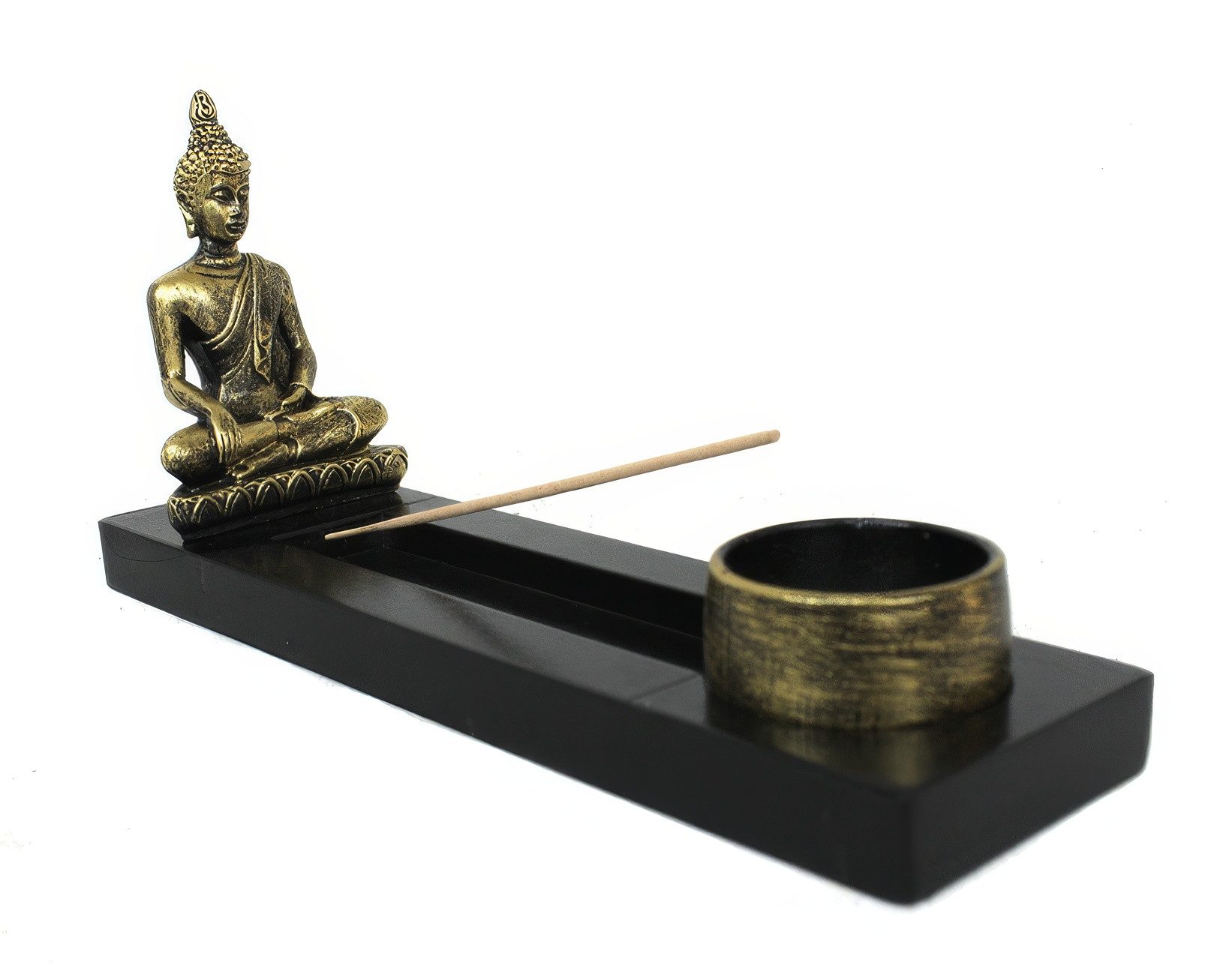 Yudu Dekofigur Zen - Garten mit Buddhafigur Ganesha Teelicht Räucherstäbchen