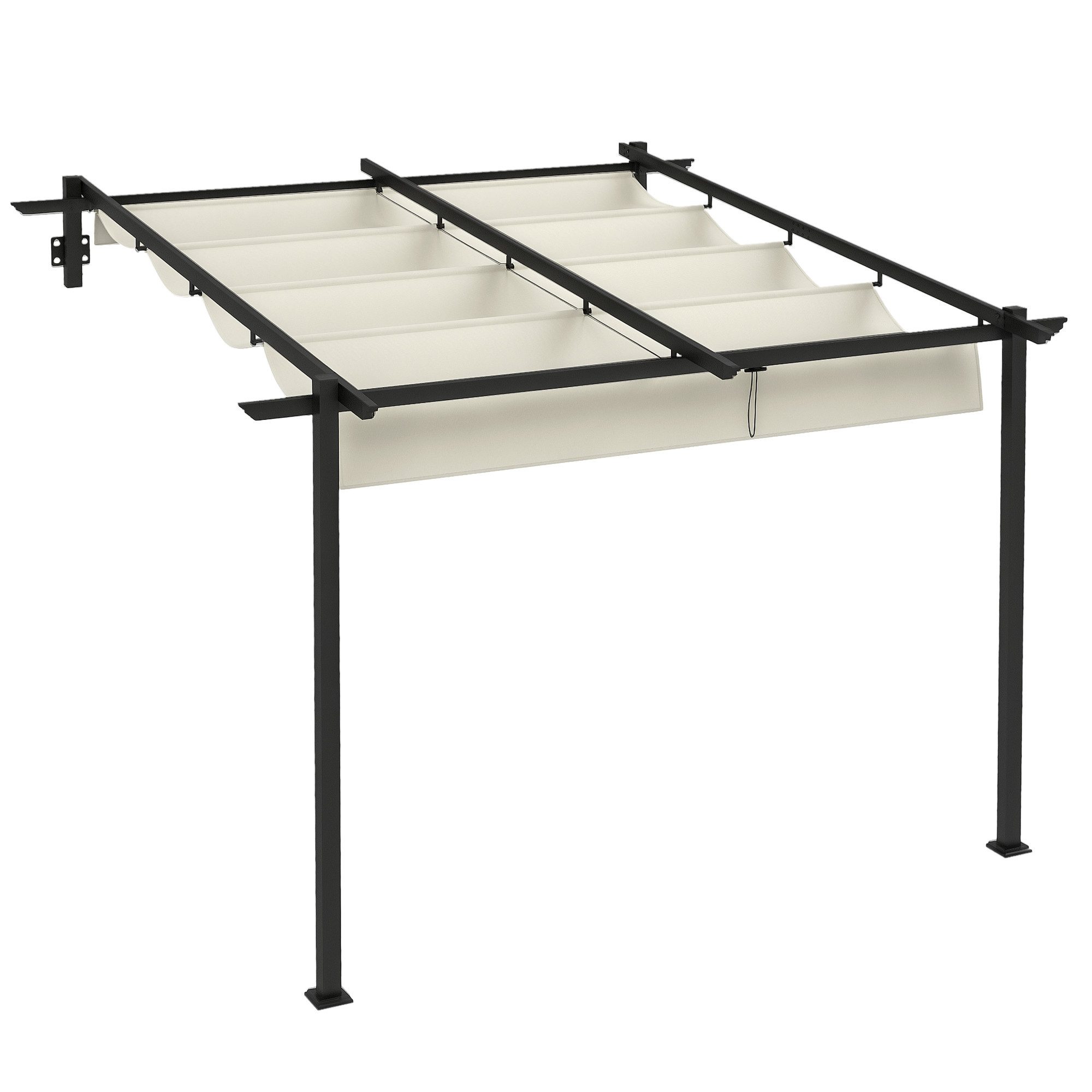 Outsunny Pergola Winddichte Terassenüberdachung, BxTxH: 297x297x230 cm, (Pavillon, 1-tlg., Terrassendach), für Garten, Terrasse, Creme